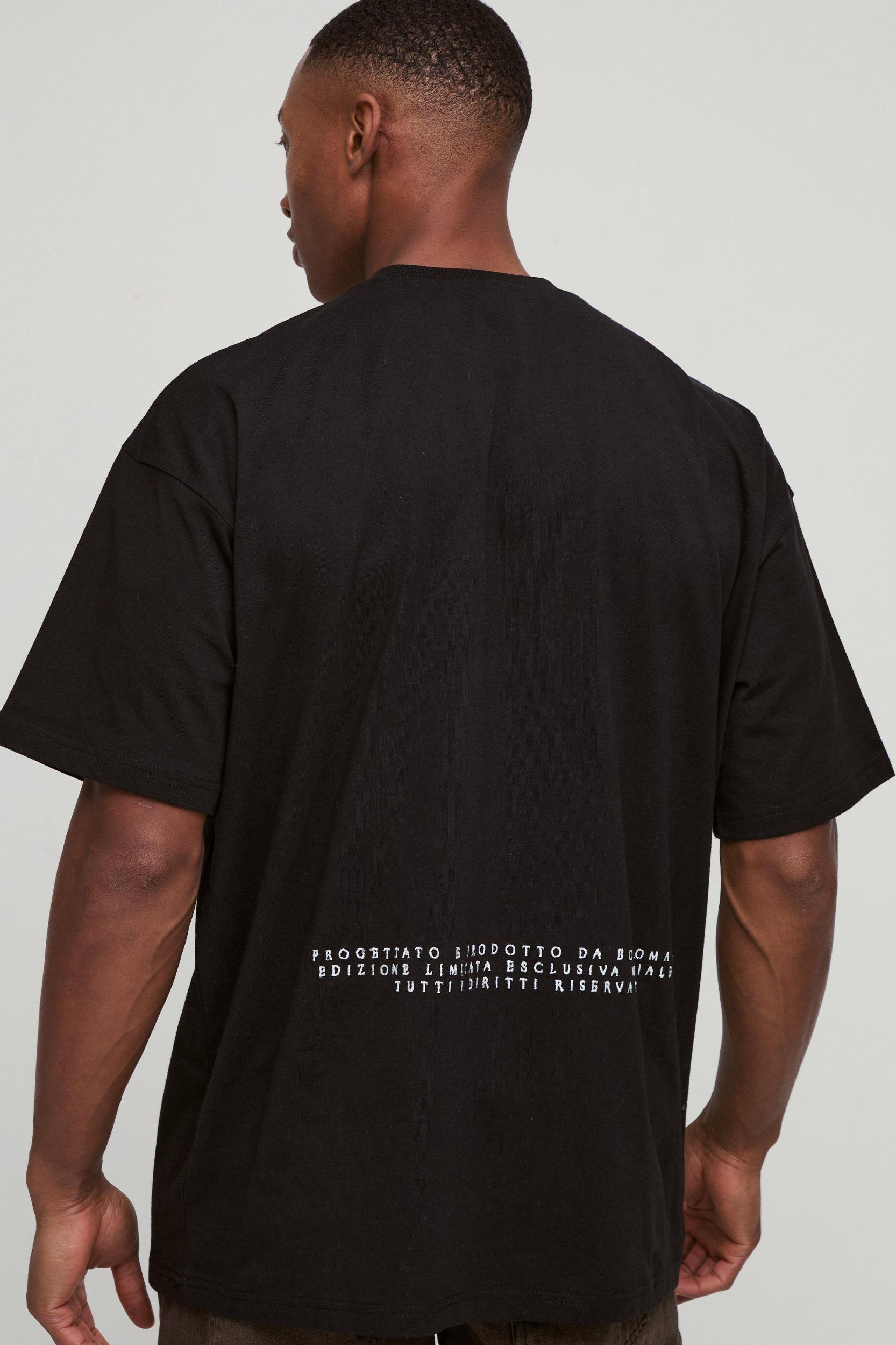 Oversized Heavyweight Large Scale Renaissance Print T-Shirt | boohooMAN USA Product Image