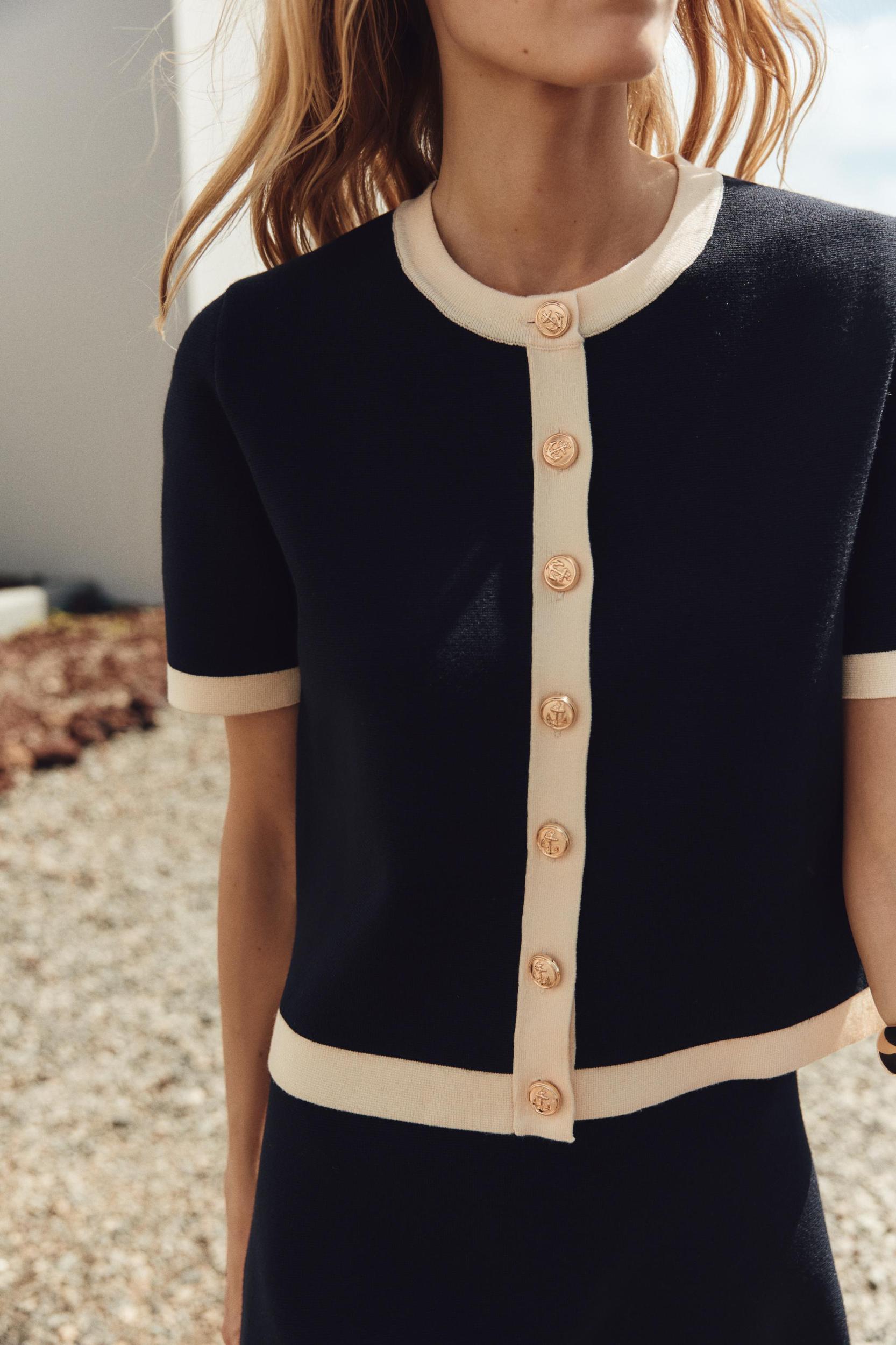 KNIT CARDIGAN WITH SHORT SLEEVES Product Image