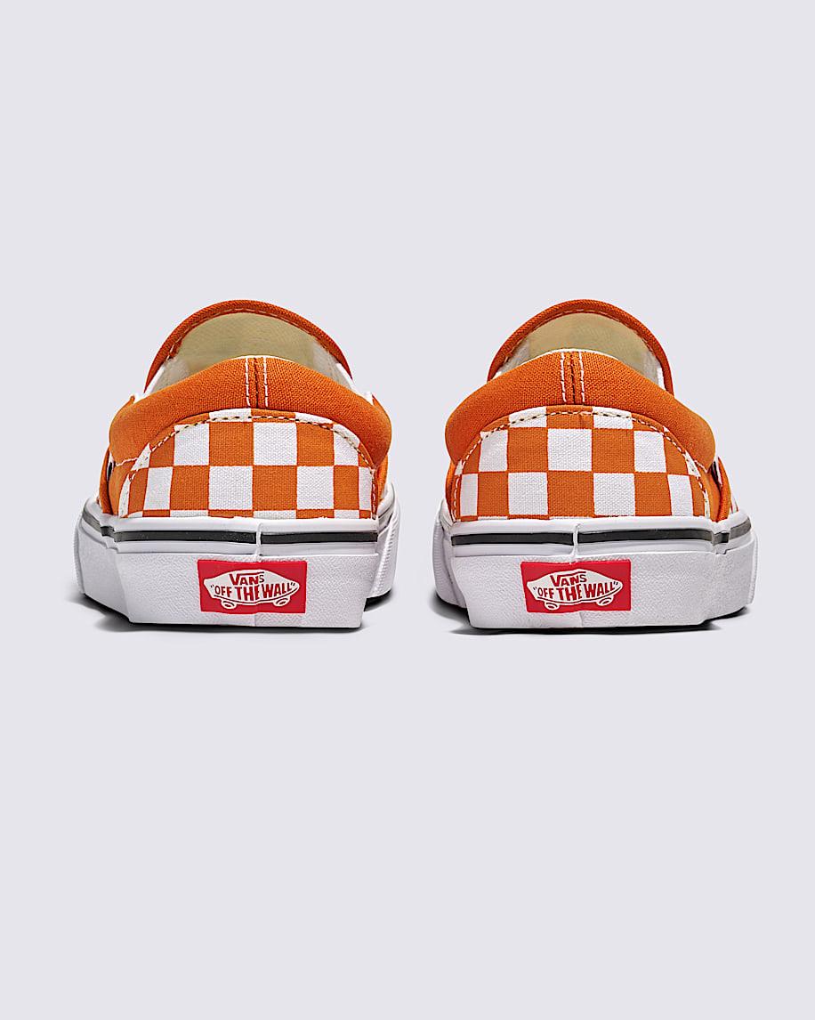 Classic Slip-On Checkerboard Shoe in Marmalade Orange / White| Vans US Product Image