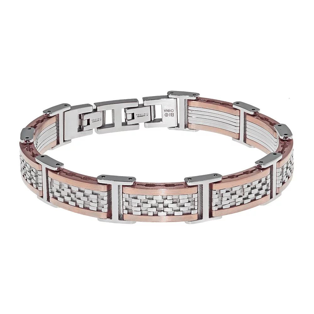 Men's LYNX Two Tone Stainless Steel Bracelet, Size: 8.5" Product Image