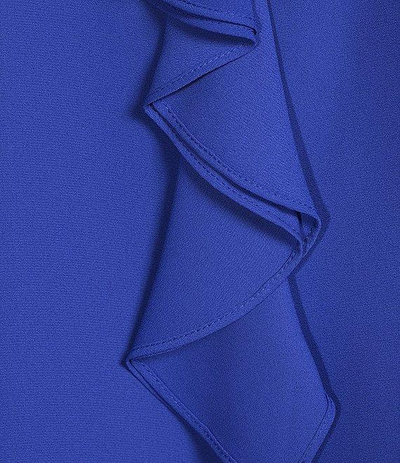 KARL LAGERFELD PARIS Ruffle Front V-Neck Short Flare Sleeve Blouse Product Image