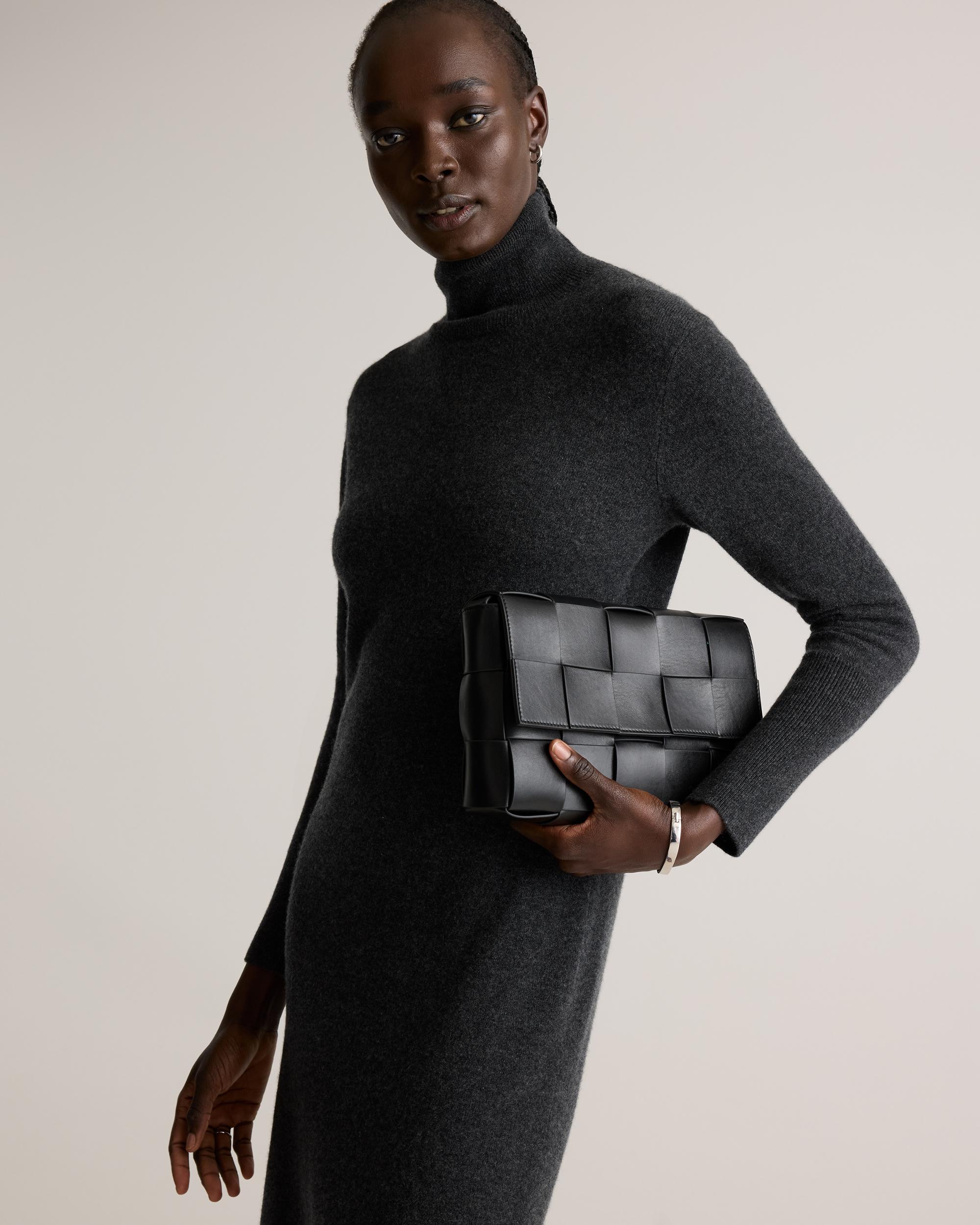 Quince | Women's Mongolian Cashmere Turtleneck Midi Sweater Dress Product Image