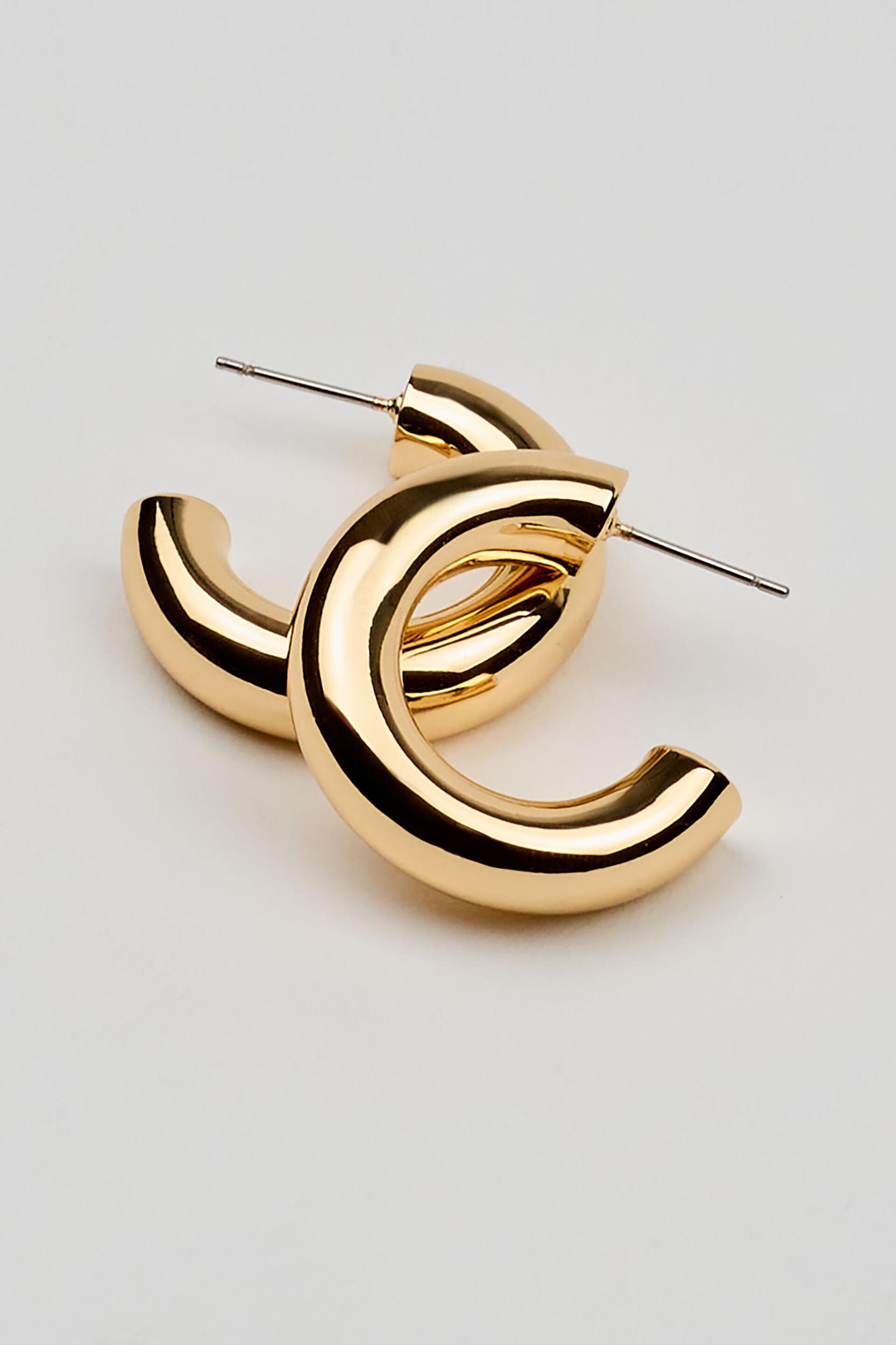 Smooth Chunky Hoop Earrings Product Image