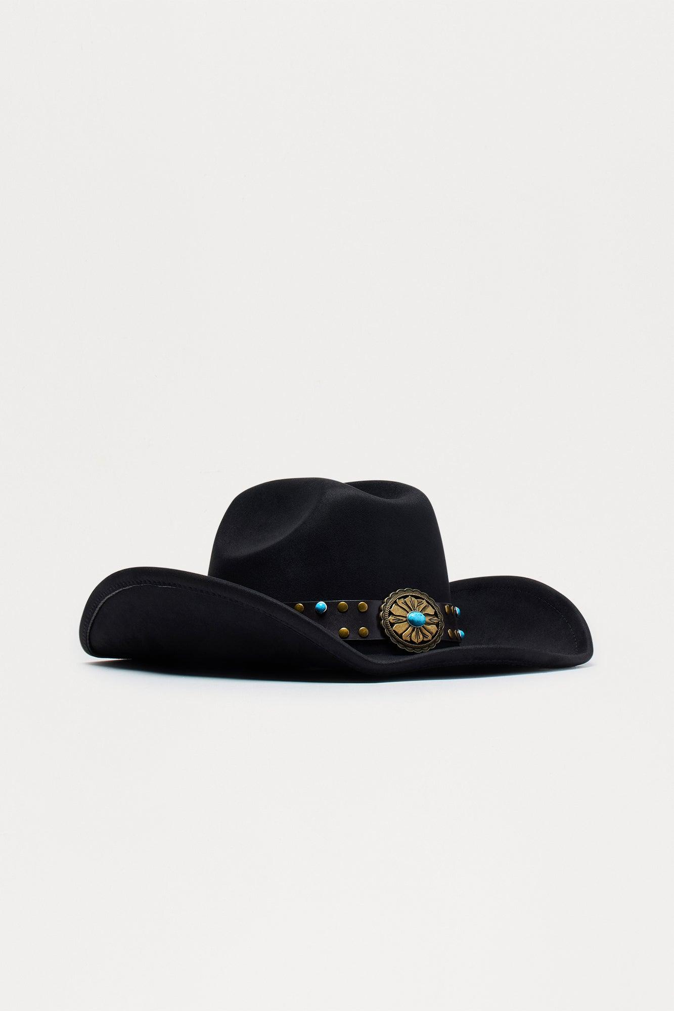 Lost In Wanderlust Cowboy Hat - Black Female Product Image