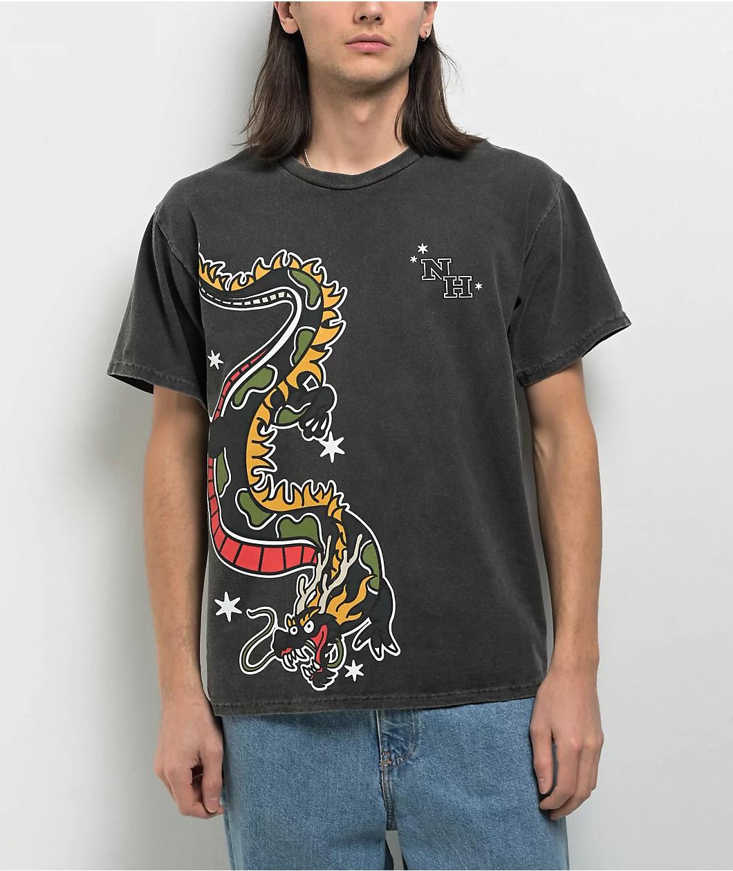 Ninth Hall Wildstyle Dragon Black Wash T-Shirt Product Image