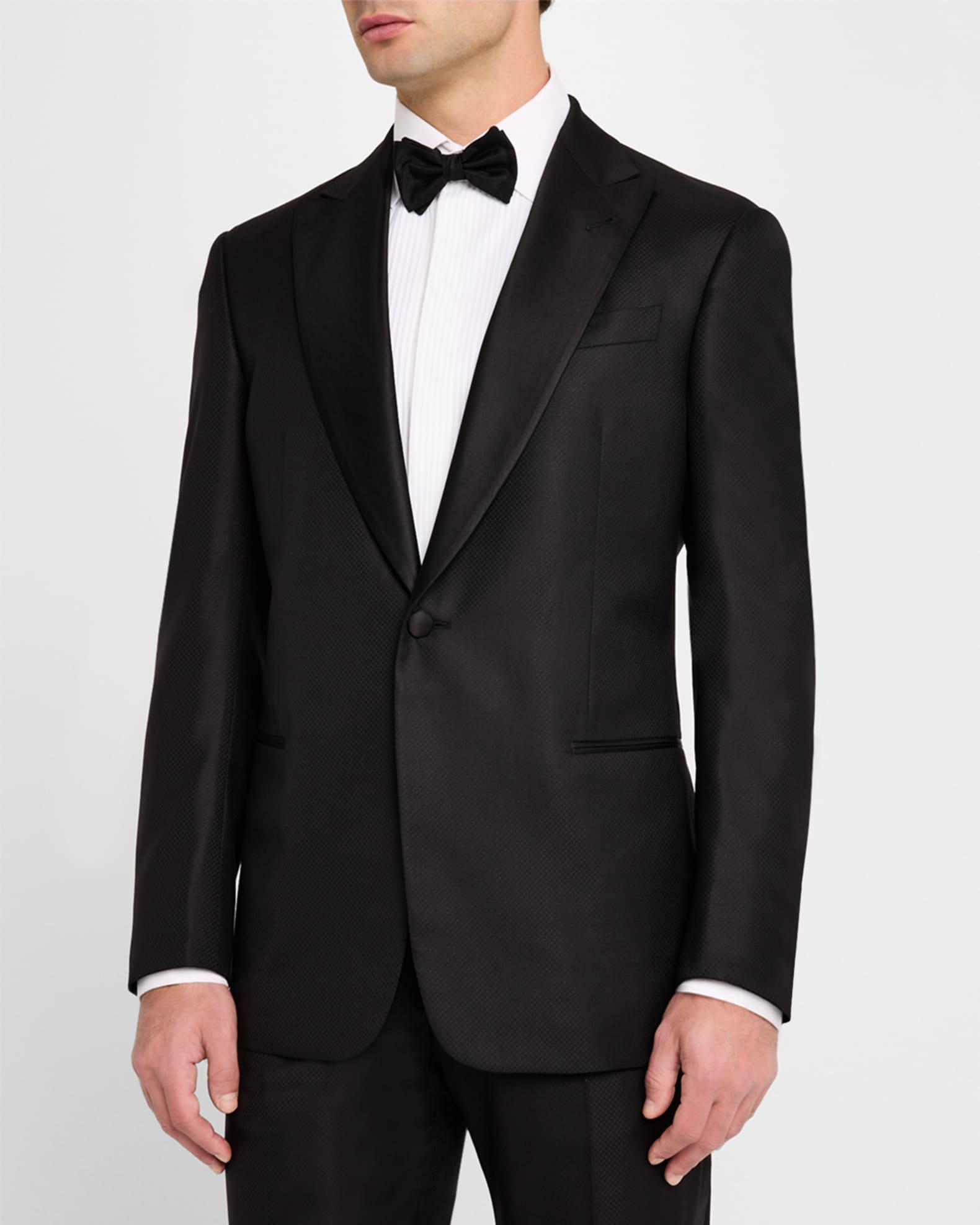 Men's Wool and Silk Micro-Textured Two-Piece Tuxedo Product Image