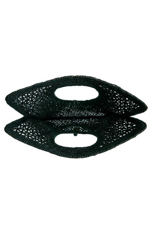 JACQUEMUS Carre Spiaggia Embellished Braided Raffia Tote In Black Product Image