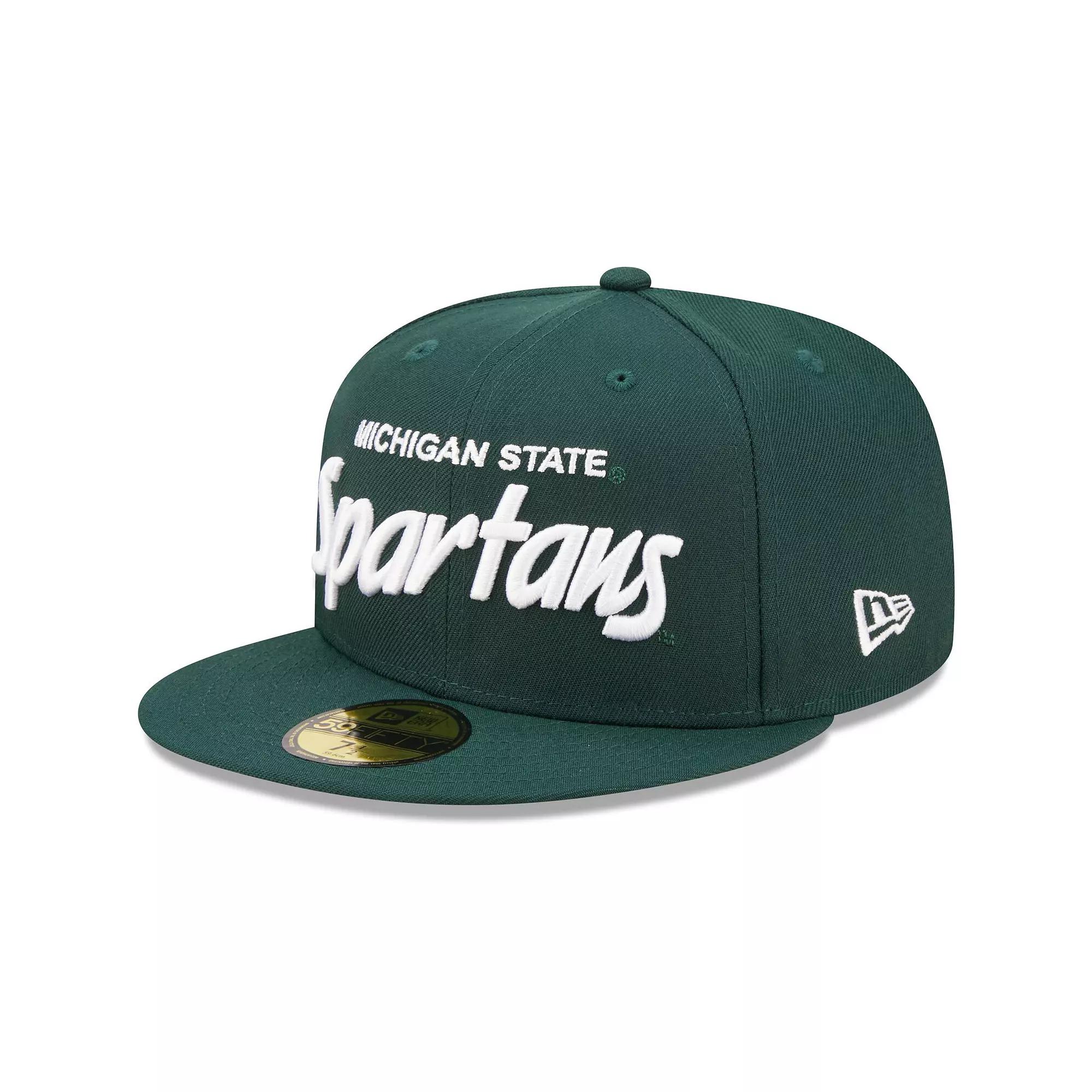 Men's New Era Green Michigan State Spartans Griswold 59FIFTY Fitted Hat, Size: 7 1/8 Product Image