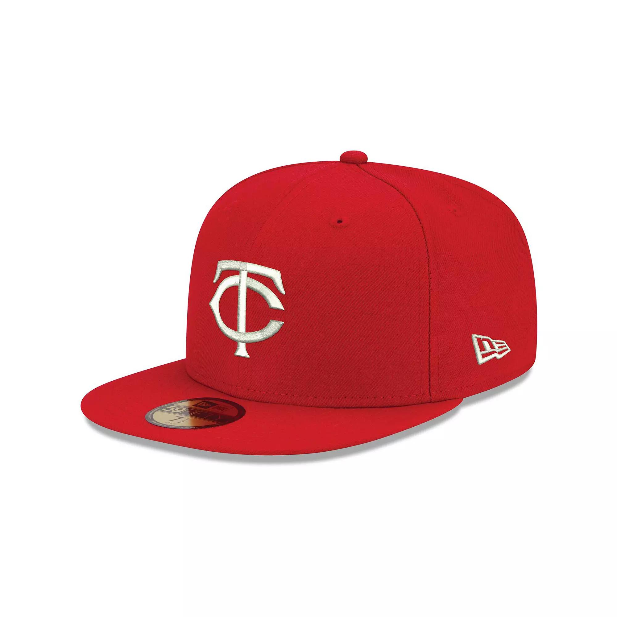 Men's New Era Red Minnesota Twins White Logo 59FIFTY Fitted Hat,  Product Image