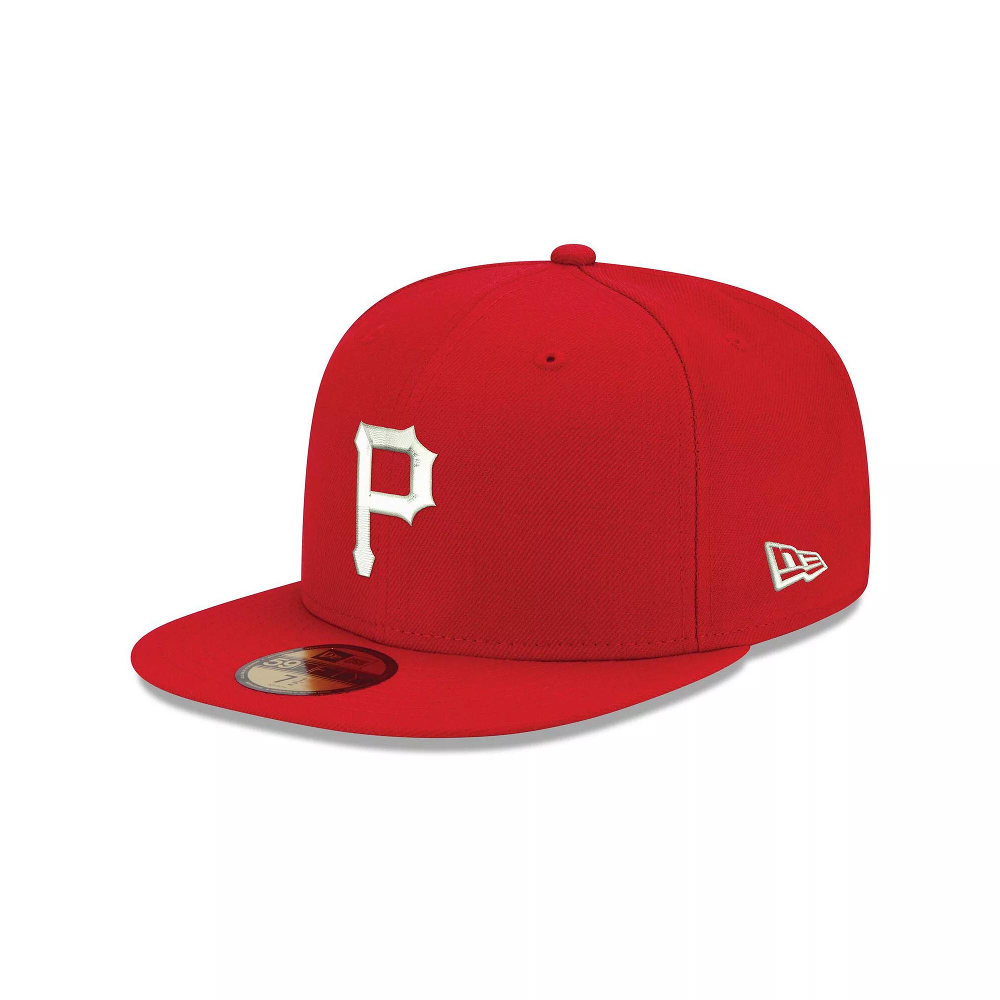 Men's New Era Red Pittsburgh Pirates White Logo 59FIFTY Fitted Hat,  Product Image