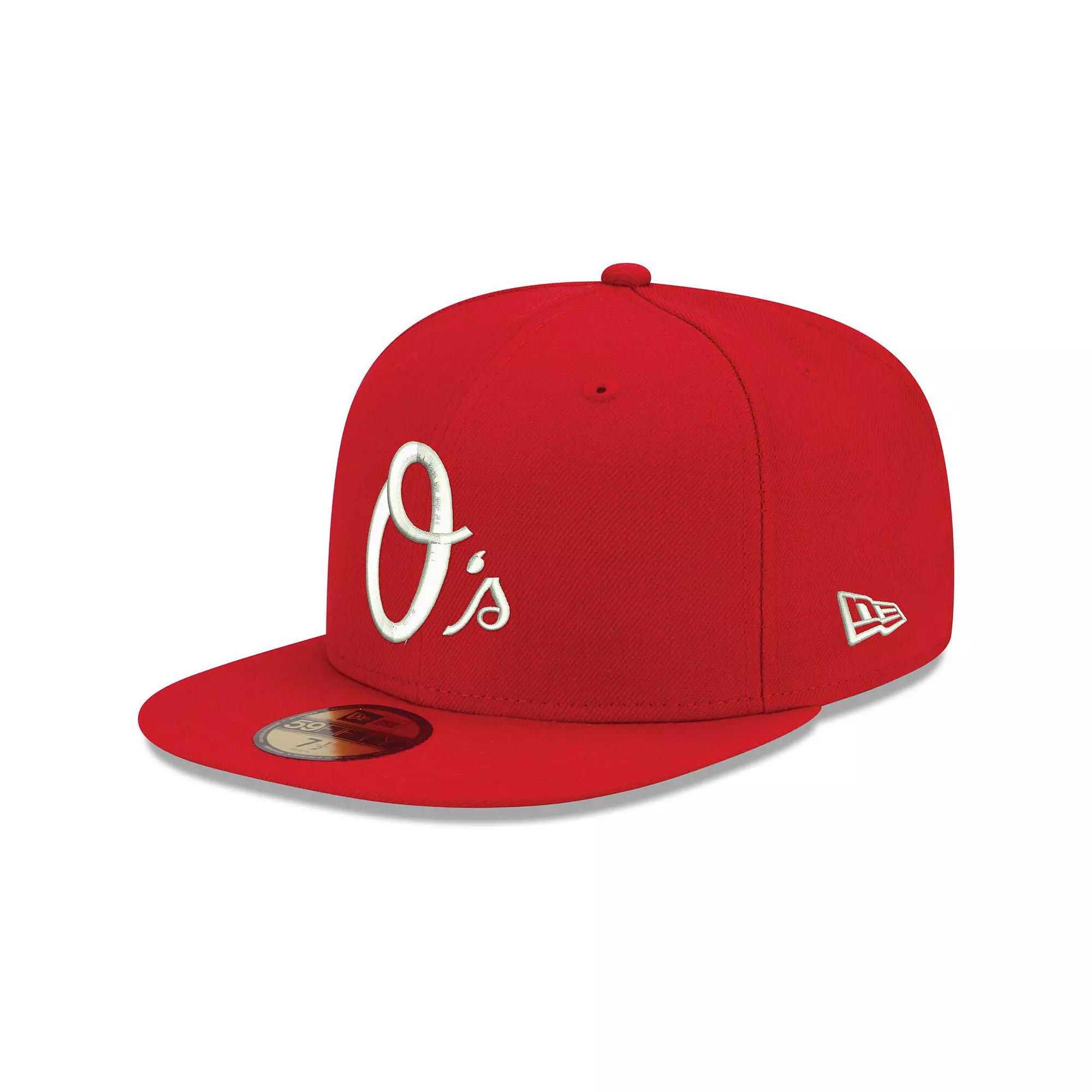 Men's New Era Red Baltimore Orioles White Logo 59FIFTY Fitted Hat, Size: 7 1/4 Product Image