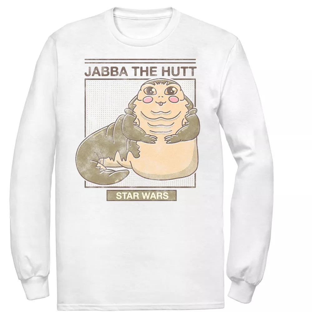 Men's Star Wars Jabba The Hutt Cartoon Cute Portrait Grid Tee,  Product Image