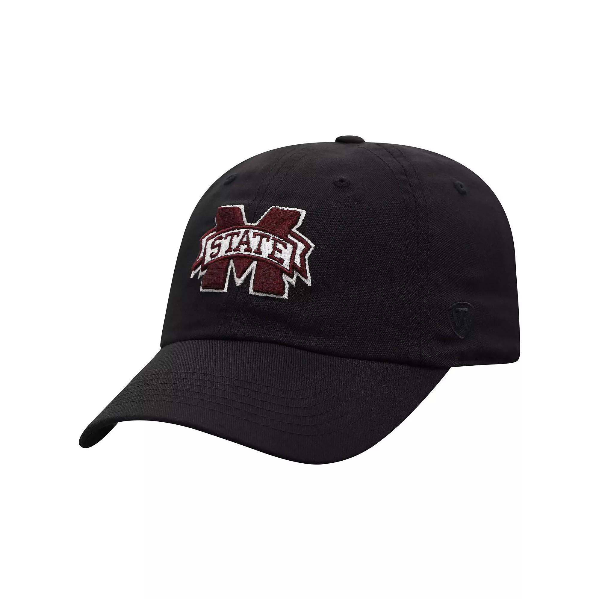 Men's Top of the World Black Mississippi State Bulldogs Staple Adjustable Hat, Mst Black Product Image