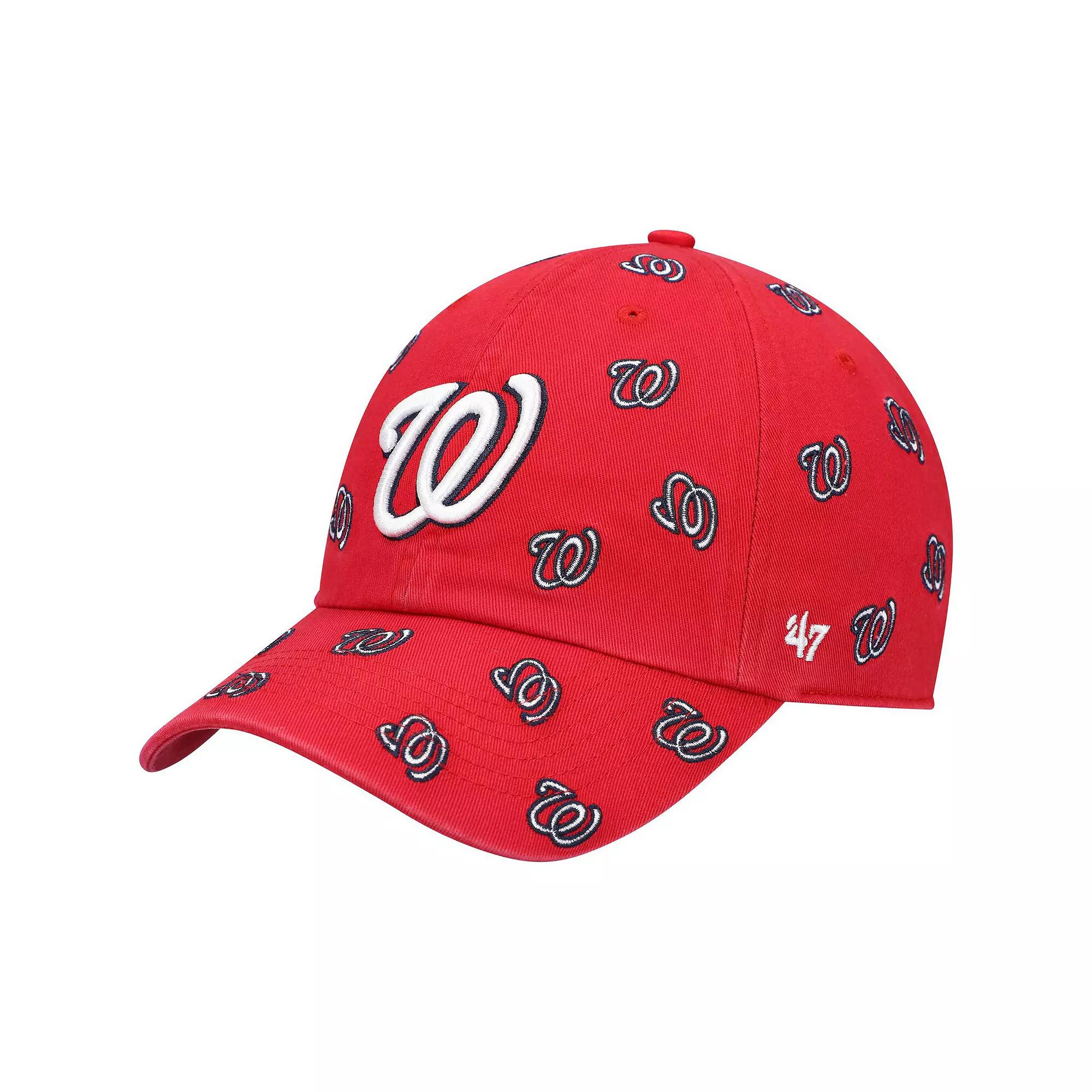 Women's '47 Red Washington Nationals Confetti Clean Up Adjustable Hat Product Image