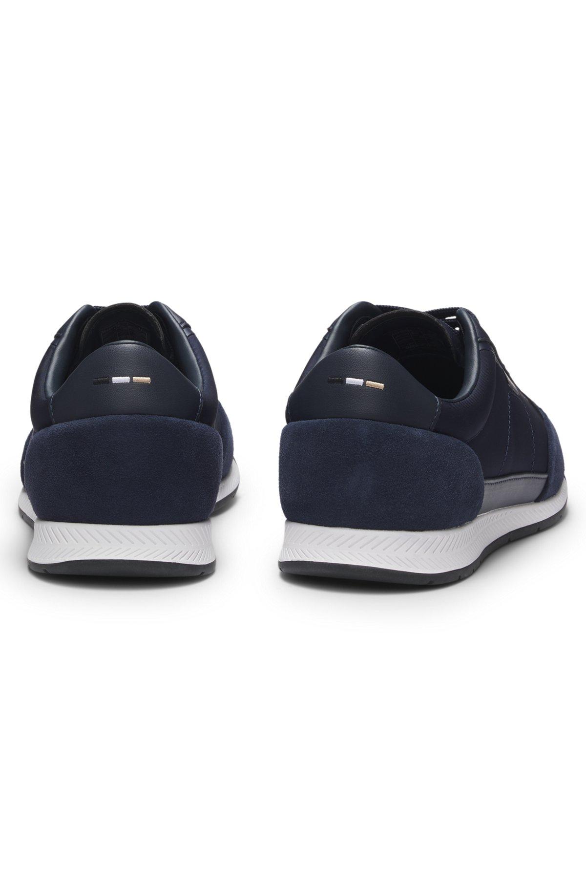 Low-top trainers with suede and faux leather Product Image