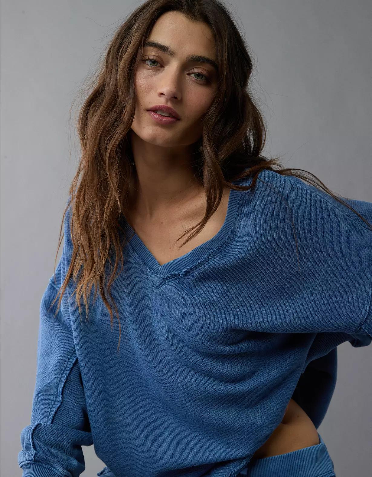 AE Saltwash Double V-Neck Sweatshirt Product Image