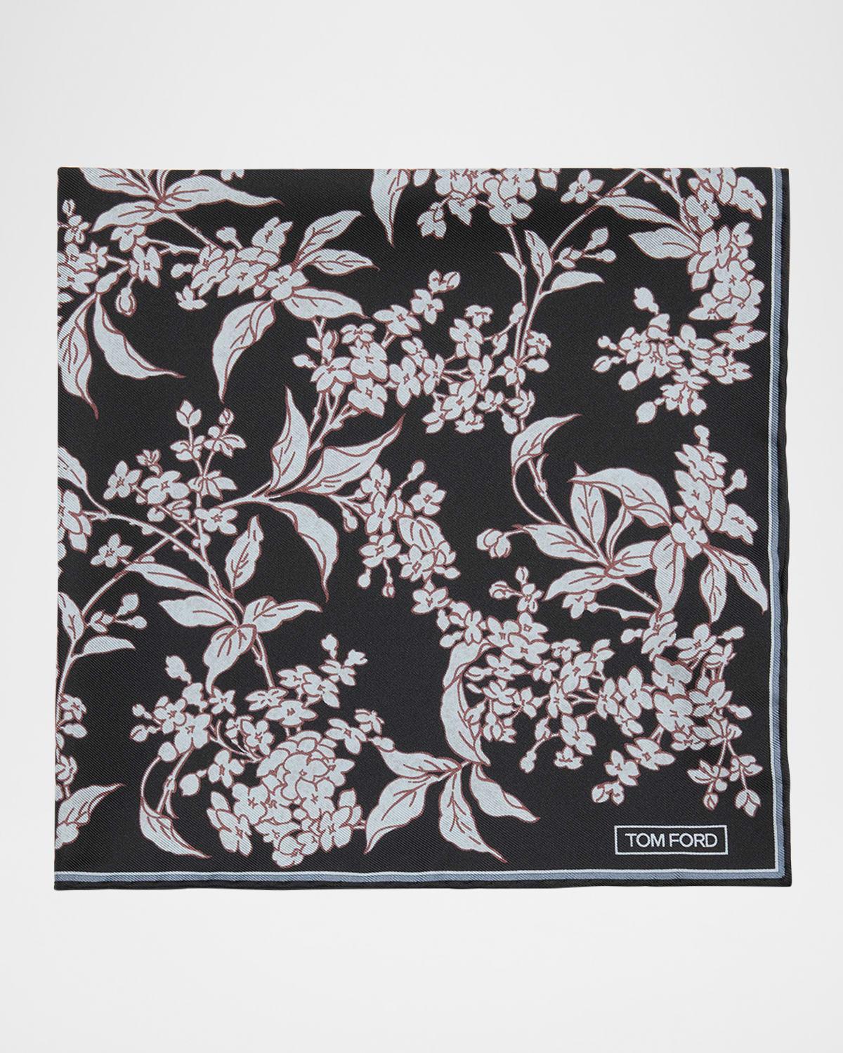 Mens Floral Silk Pocket Square Product Image
