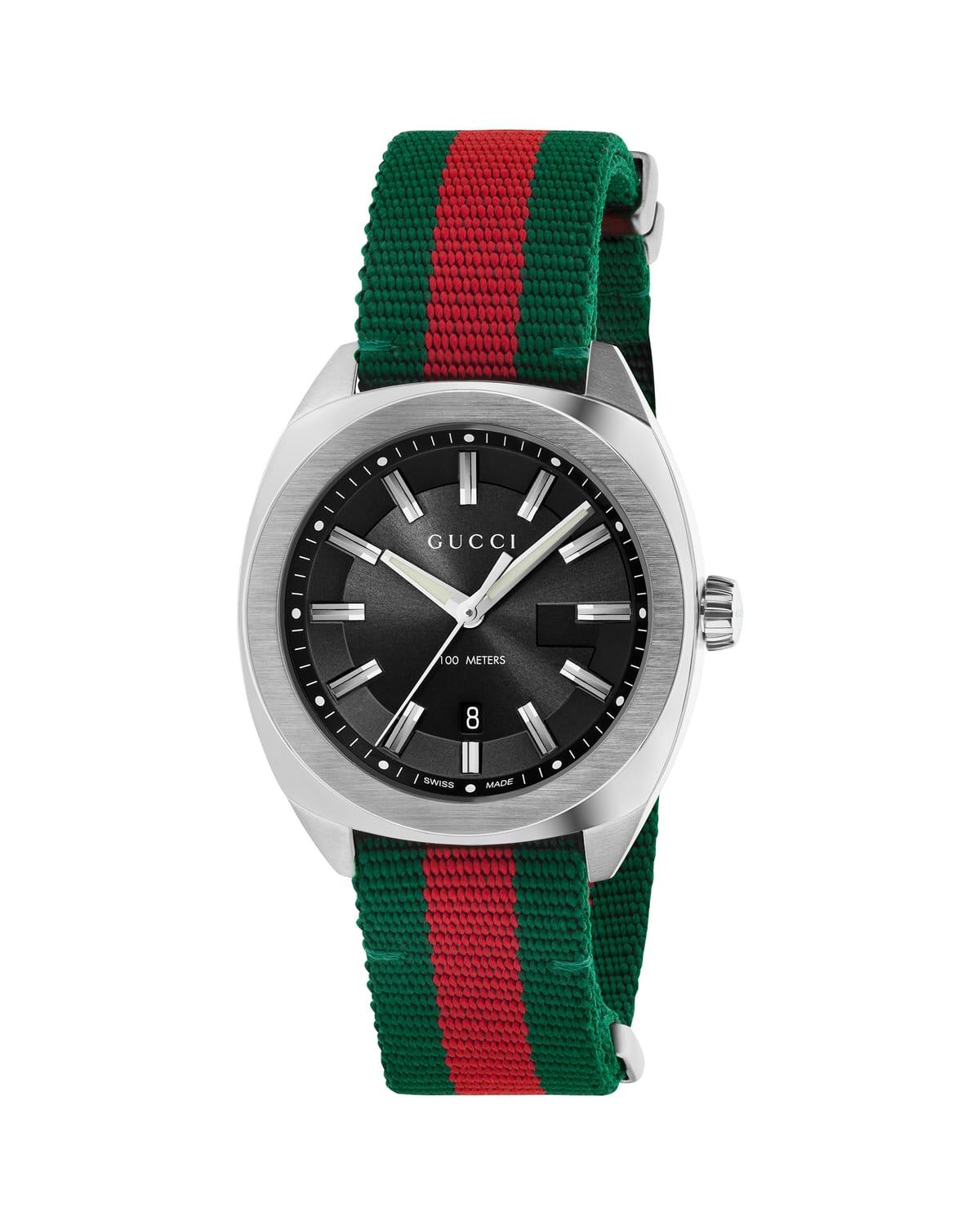 Mens Stainless Steel & Nylon Web Watch Product Image