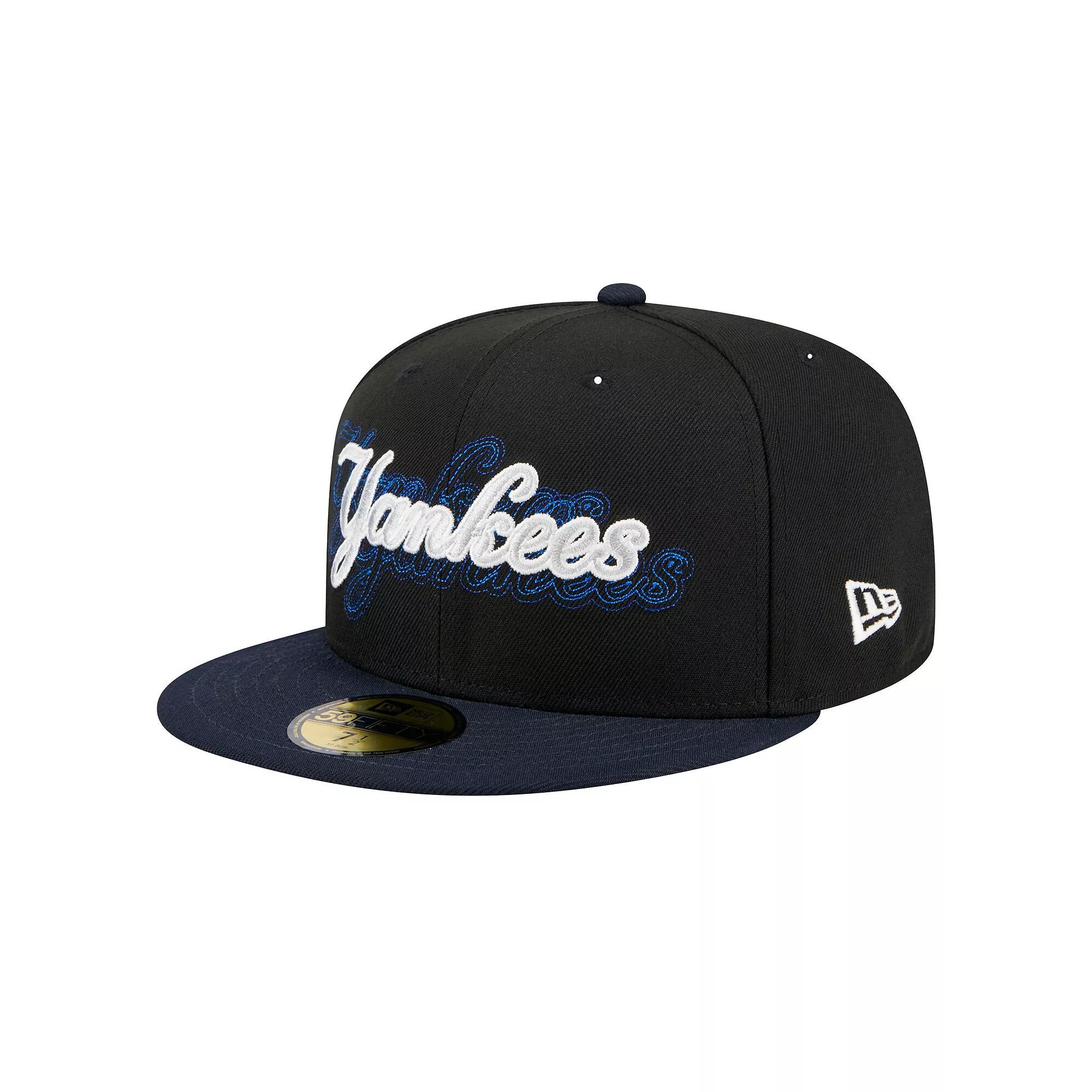 Men's New Era Black New York Yankees Shadow Stitch 59FIFTY Fitted Hat,  Product Image