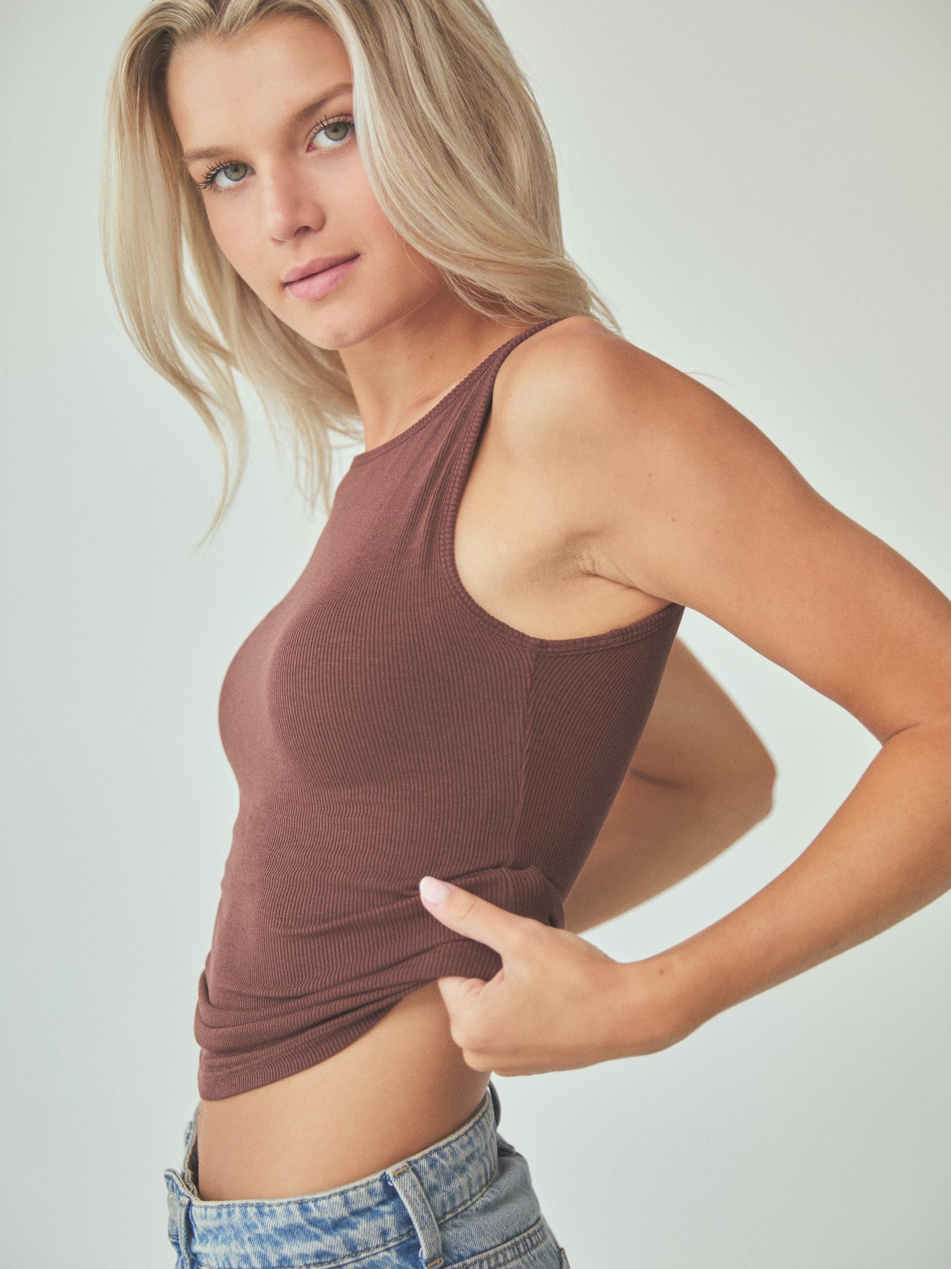 Ribbed Dainty Boat Neck Brami Product Image