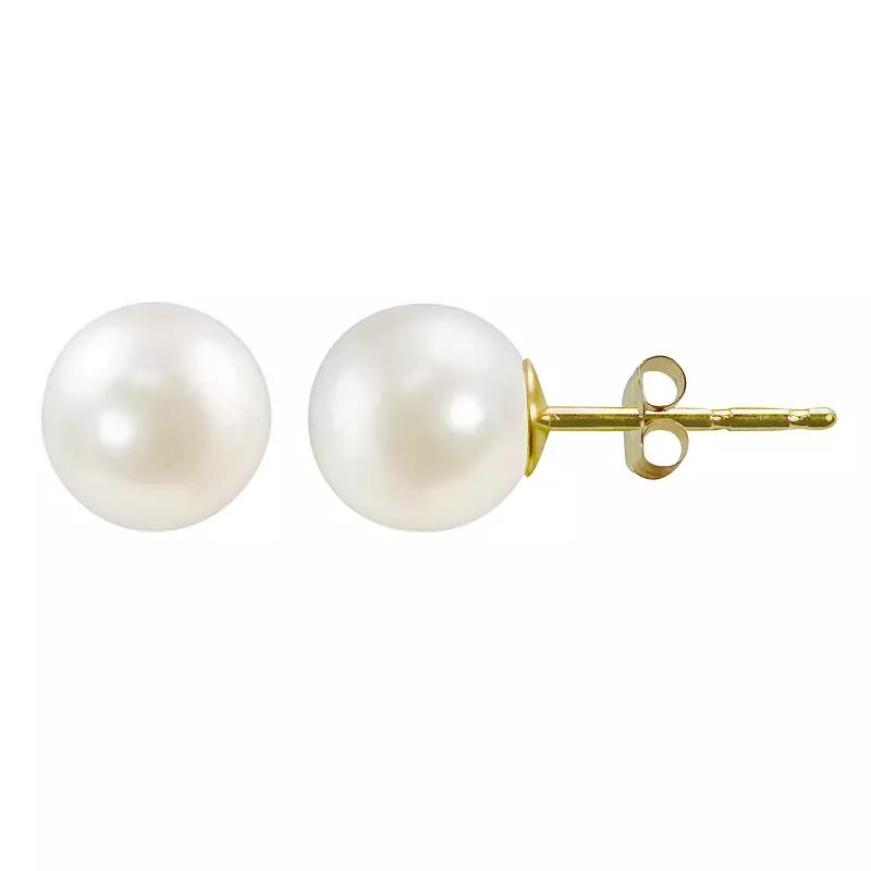 PearLustre by Imperial 14k Gold Akoya Cultured Pearl Stud Earrings, Women's, White Product Image