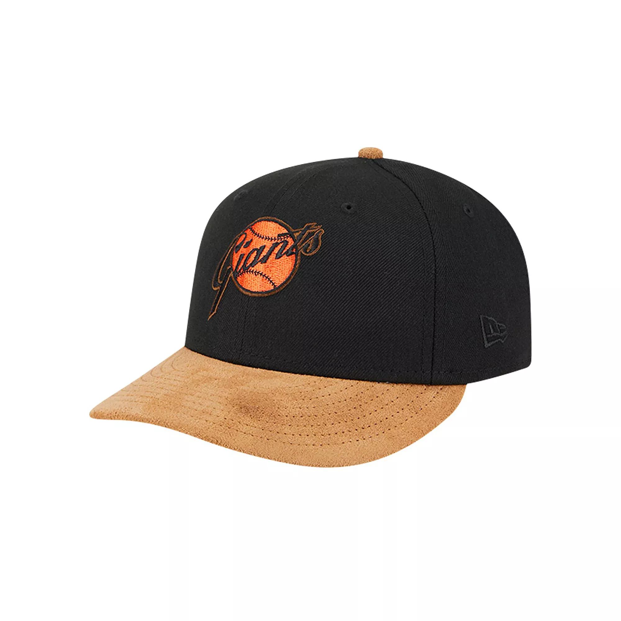 Men's New Era Black San Francisco Giants Team Suede Visor Low Profile 59FIFTY Fitted Hat,  Product Image