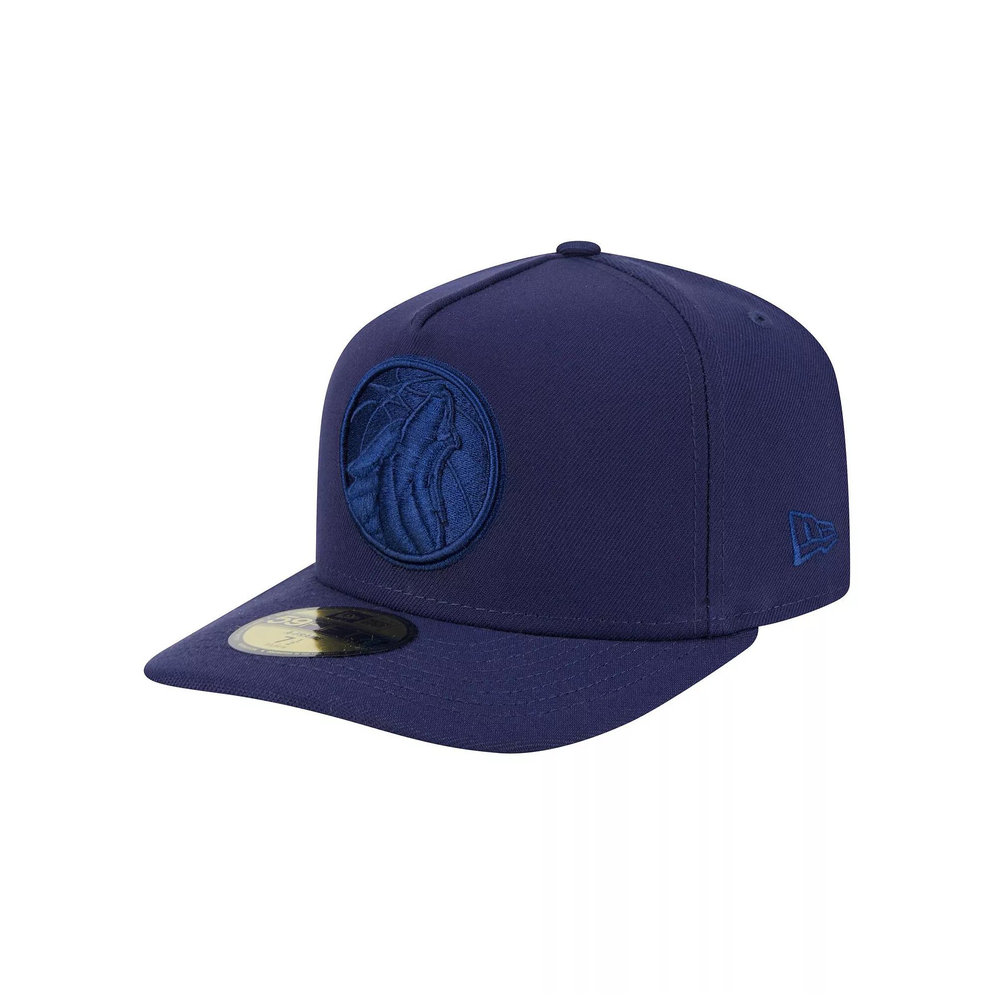 Men's New Era  Navy Minnesota Timberwolves Colorpack A-Frame Pinch Front 59FIFTY Fitted Hat, Size: 7 1/8, Blue Product Image