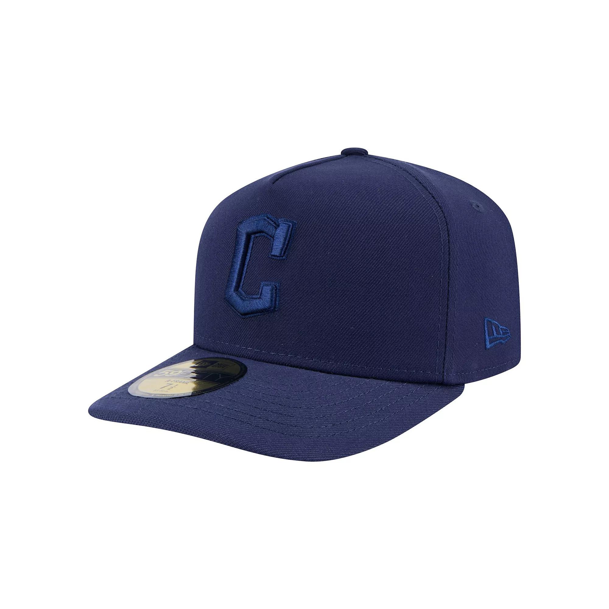 Men's New Era Navy Cleveland Guardians Color Pack A-Frame 59FIFTY Fitted Hat,  Product Image