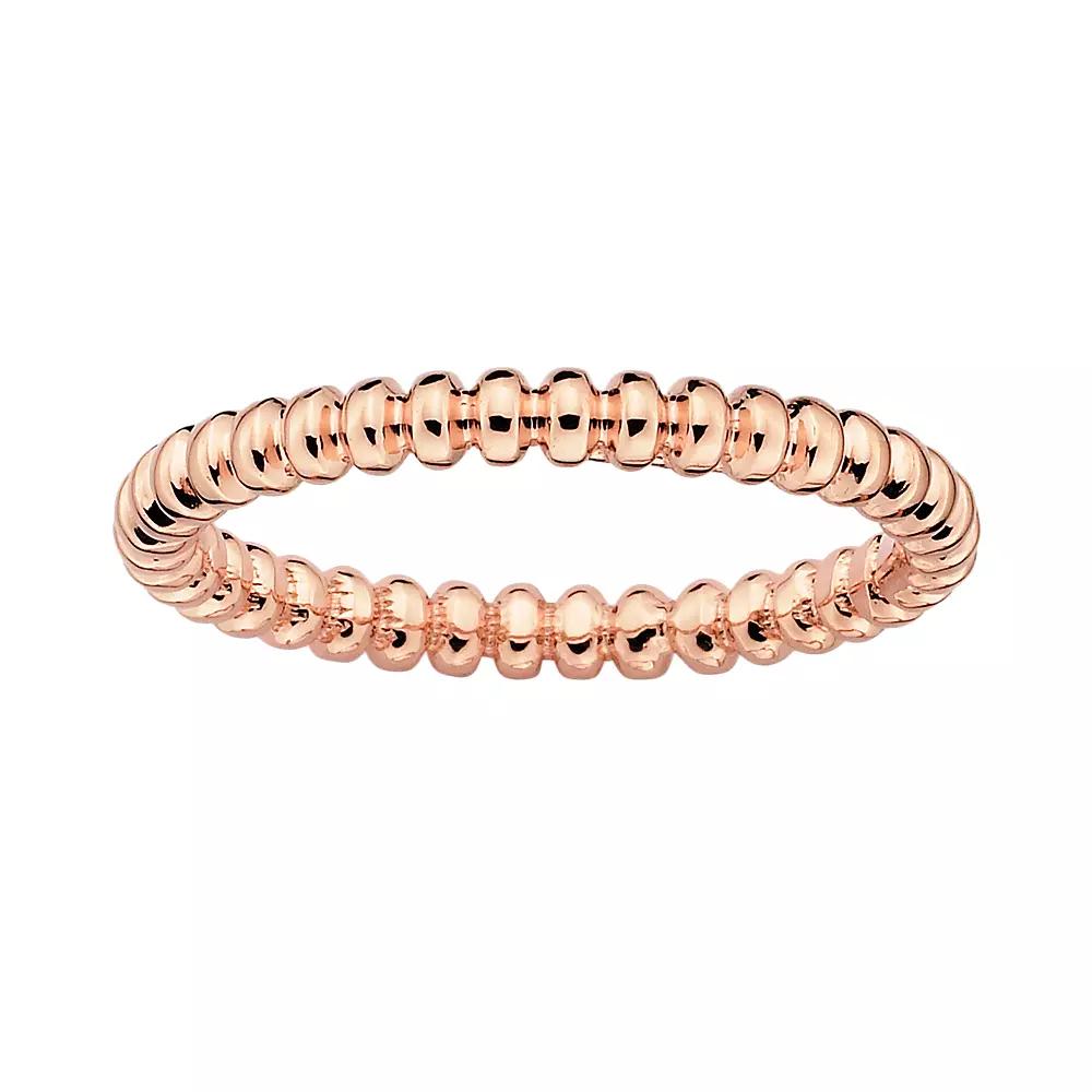 Stacks & Stones 18k Rose Gold Over Silver Beaded Stack Ring, Women's, Pink Product Image