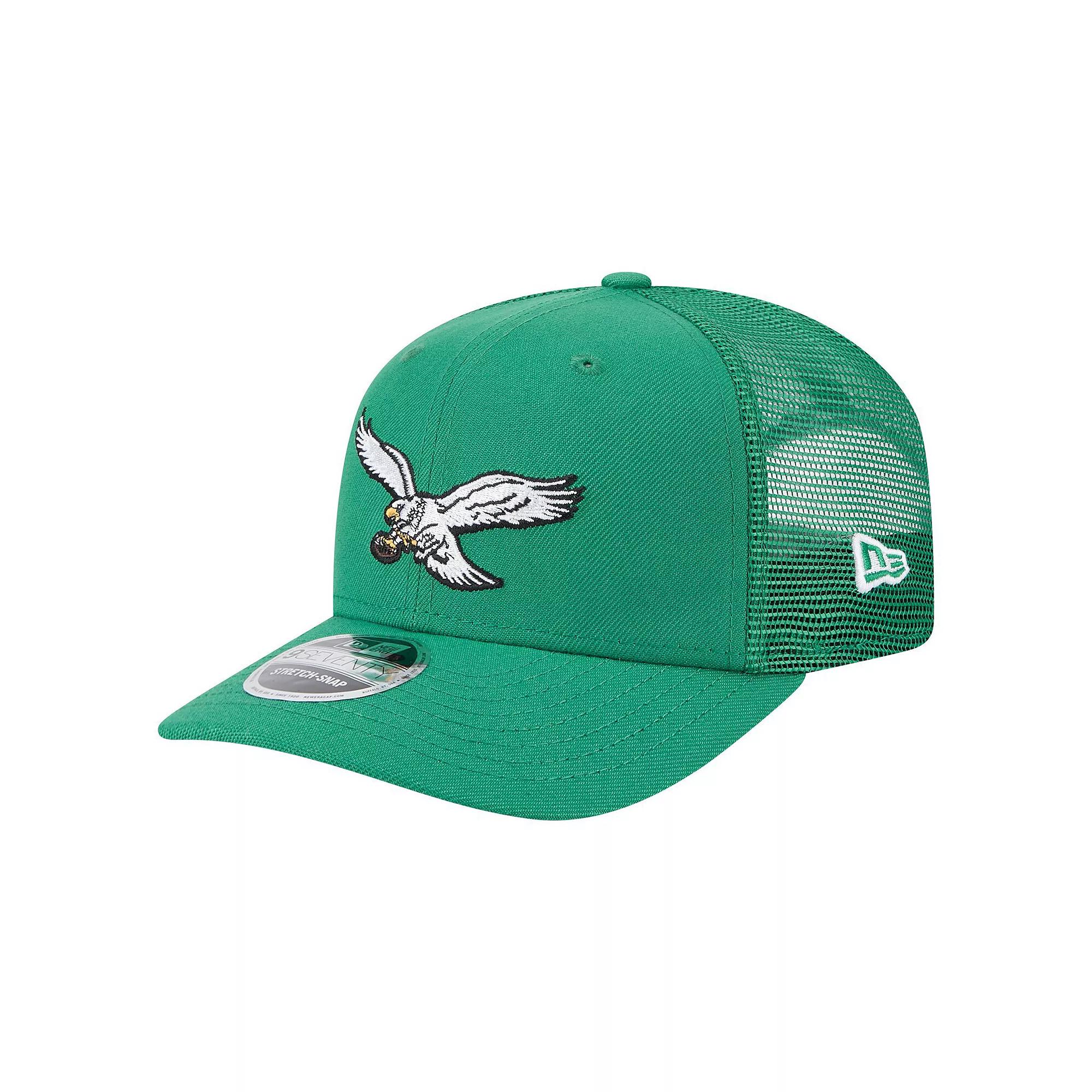 Men's New Era Kelly Green Philadelphia Eagles Main Trucker 9SEVENTY Stretch-Snap Hat Product Image