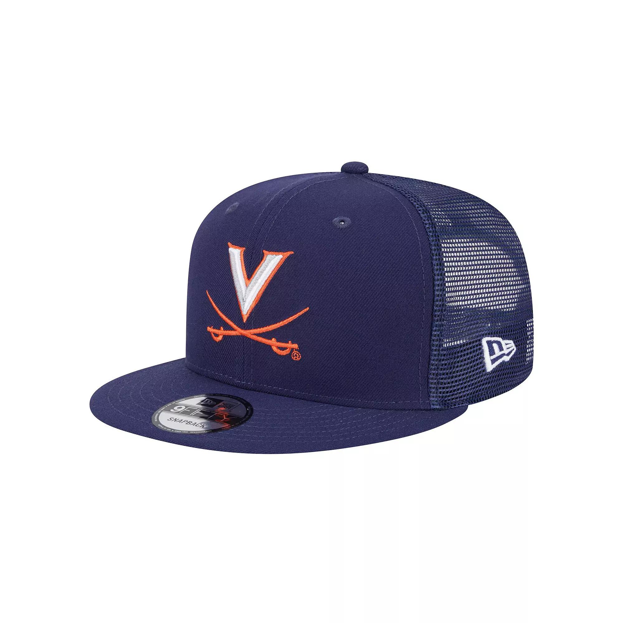 Men's New Era Navy Virginia Cavaliers Trucker 9FIFTY Snapback Hat, Blue Product Image