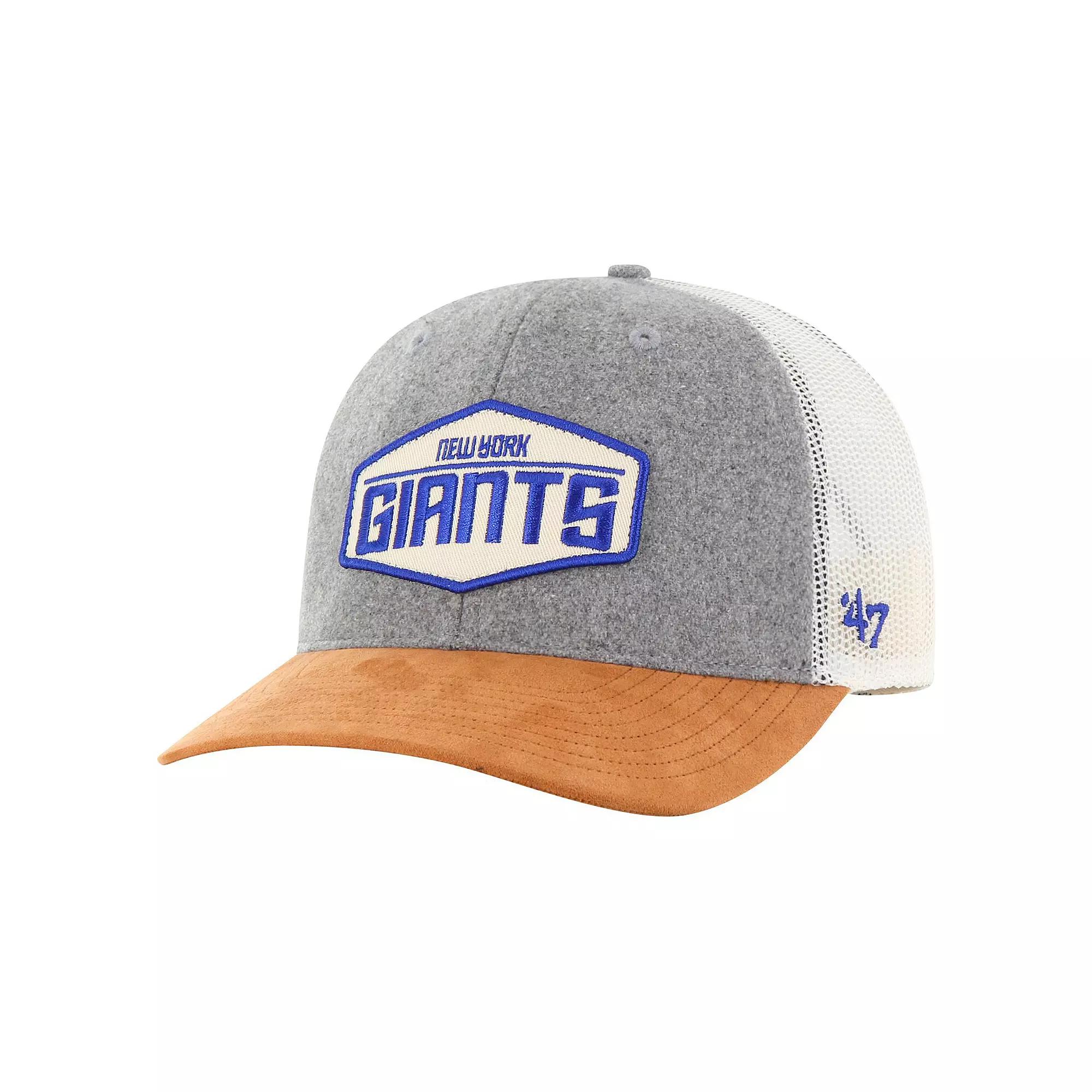 Men's '47 Heather Gray/Tan New York Giants Drover Trucker Adjustable Hat, Grey Product Image