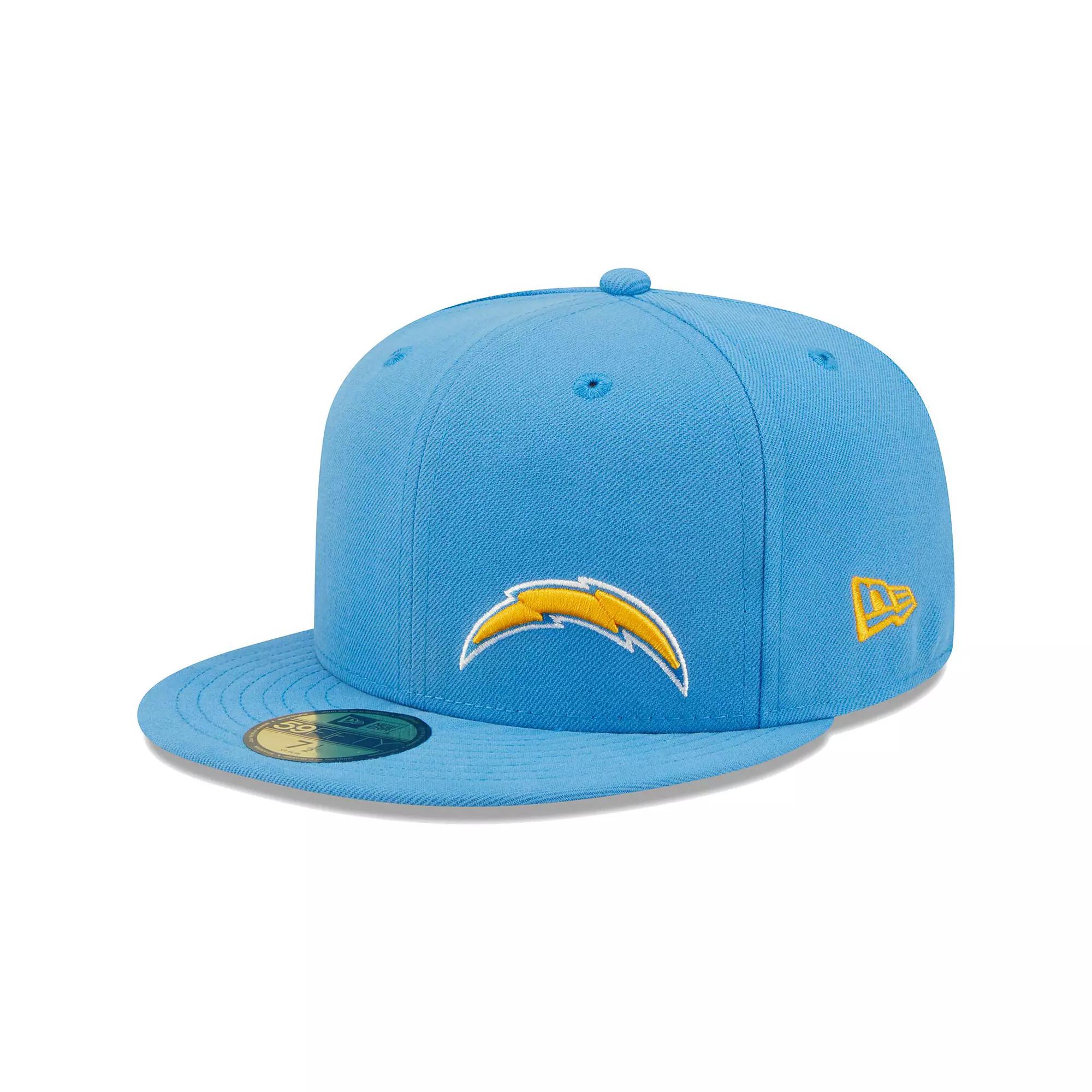 Men's New Era Powder Blue Los Angeles Chargers Flawless 59FIFTY Fitted Hat,  Product Image