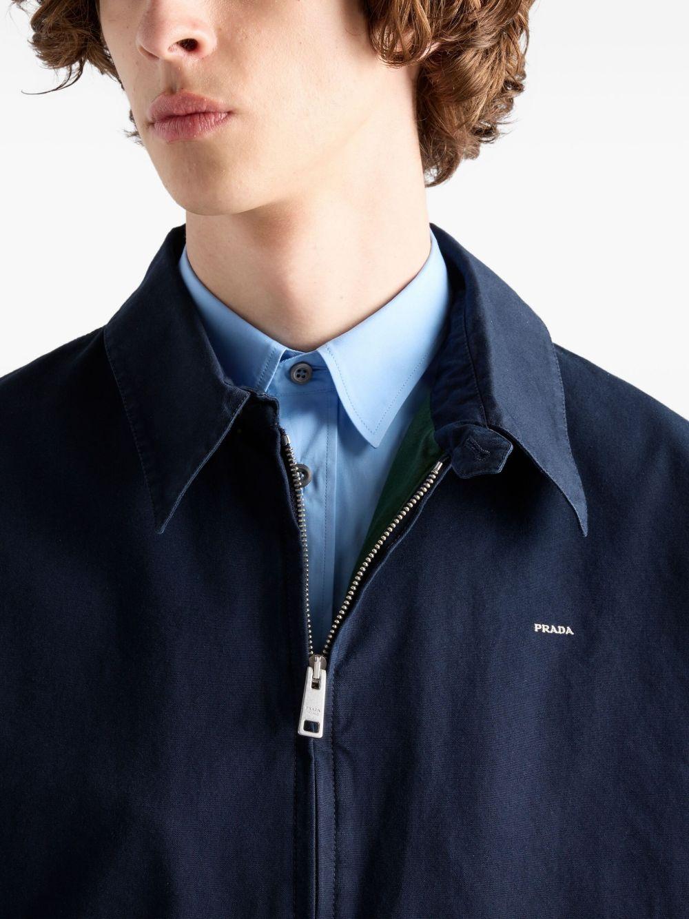 embroidered-logo zip-up jacket Product Image