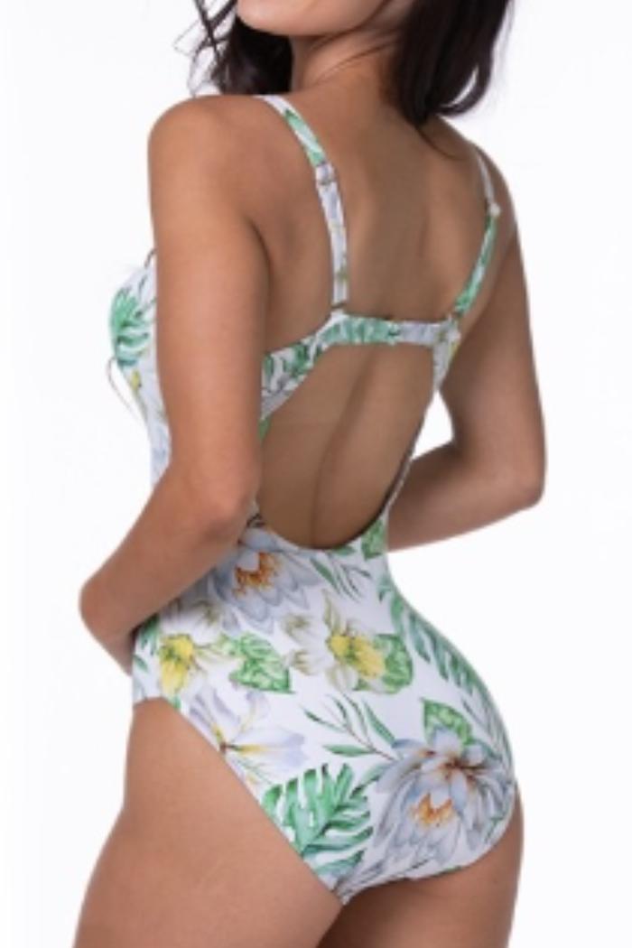 Tropical Floral Underwire One-Piece Swimsuit Product Image