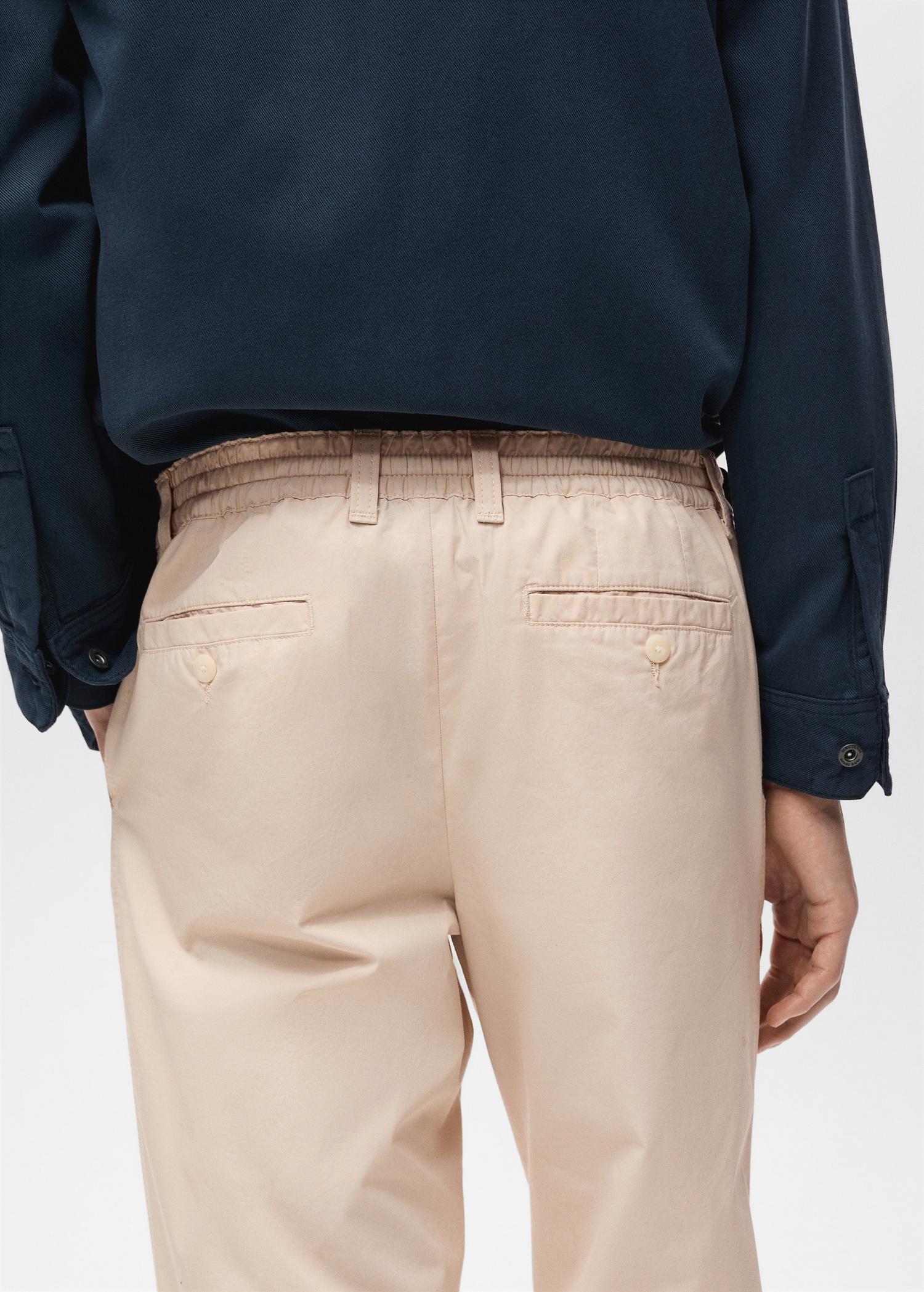 Poplin cotton pants - Men | MANGO USA Product Image
