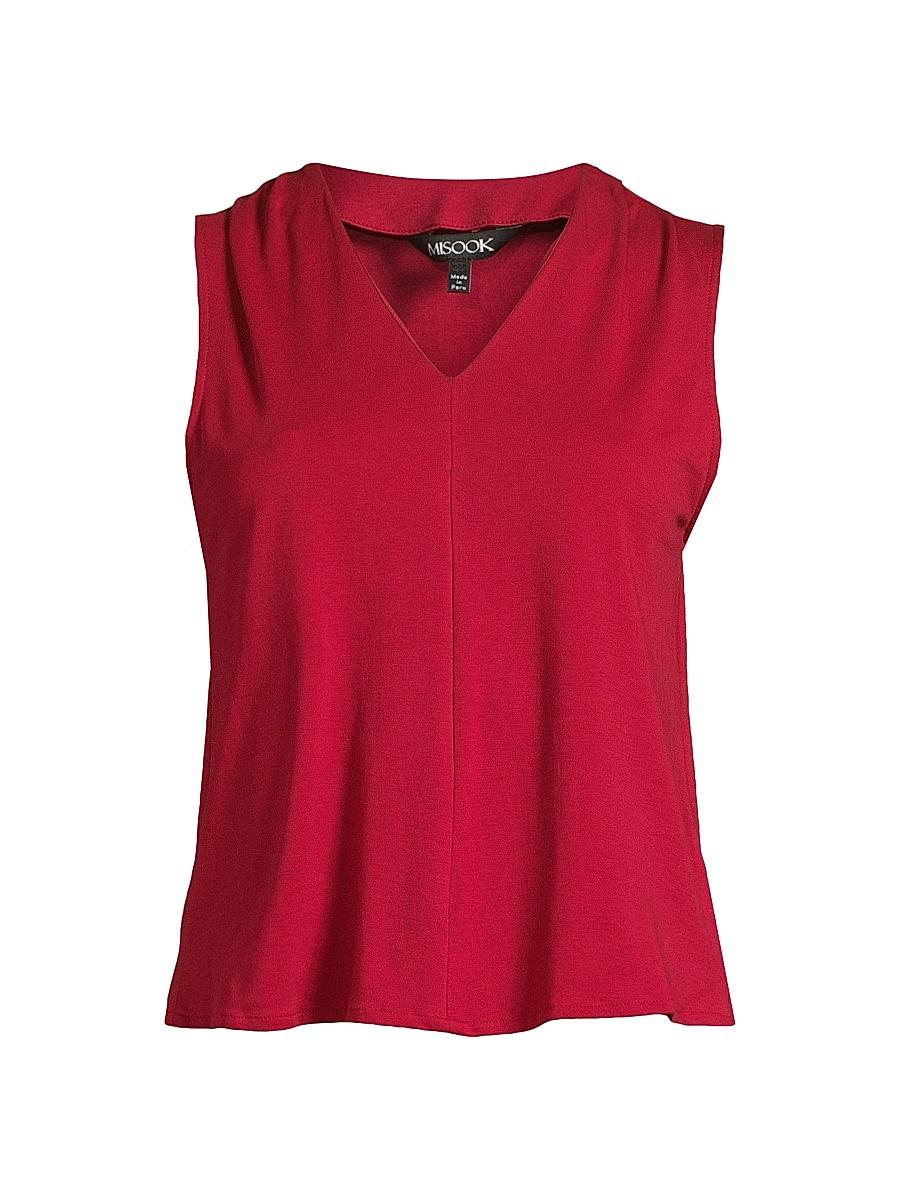 Womens V-Neck Cotton Ponte Tank Product Image