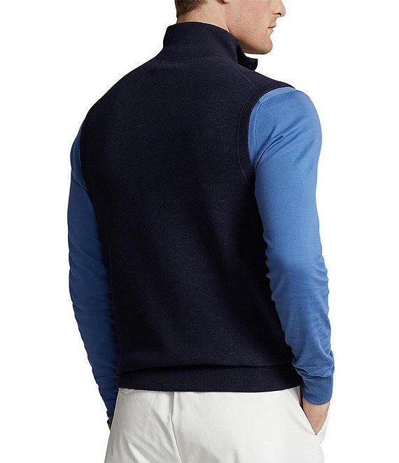 Polo Ralph Lauren Mesh-Knit Full-Zip Sweater Vest Product Image
