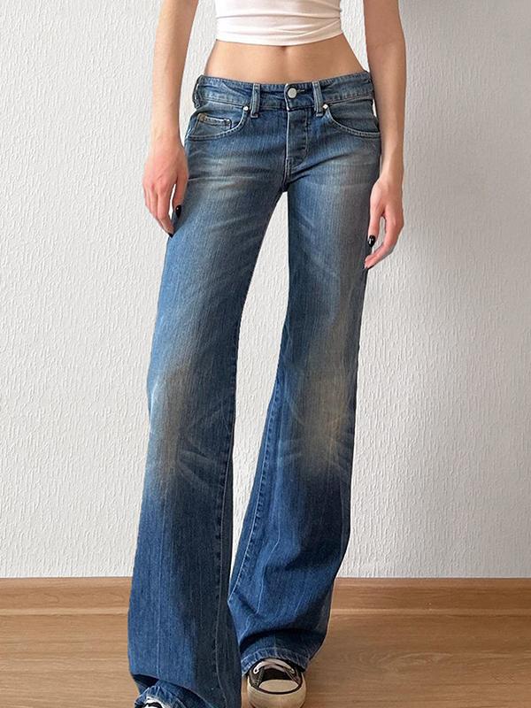 Basic Washed Aged Boyfriend Jeans Product Image