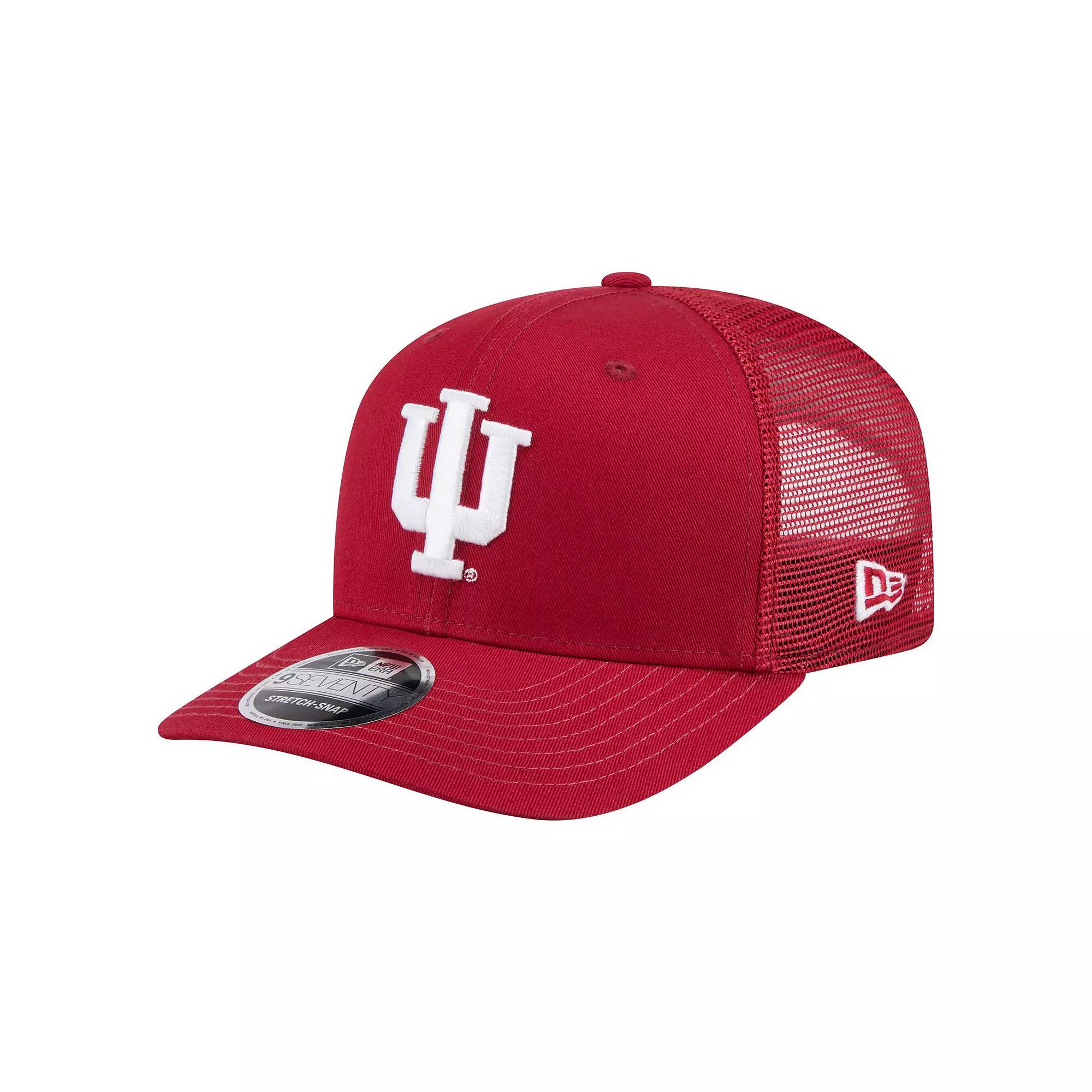 Mens New Era Crimson Indiana Hoosiers Primary 9SEVENTY Trucker Stretch-Snap Hat Product Image