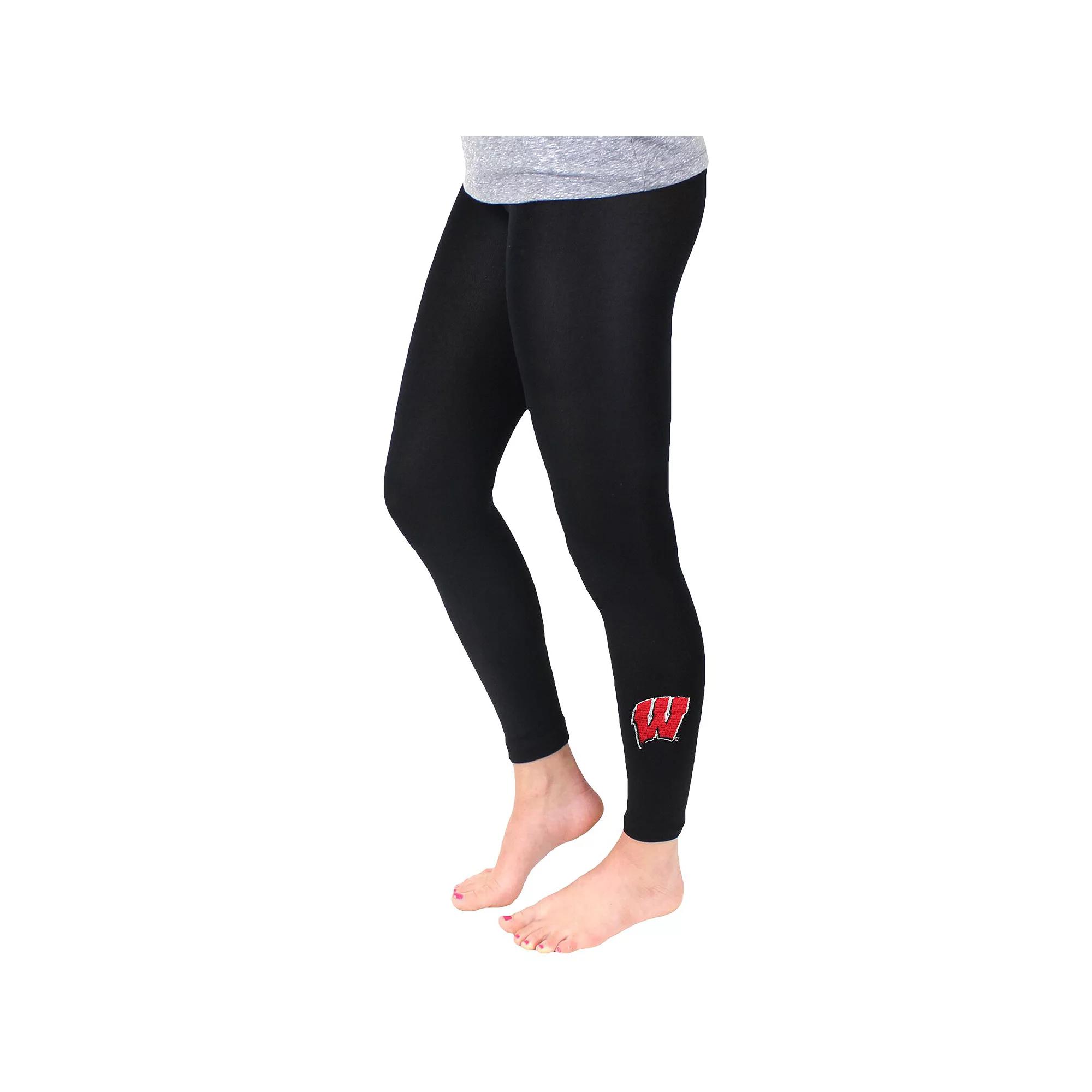 Women's ZooZatz Black Wisconsin Badgers Fleece Leggings,  Product Image