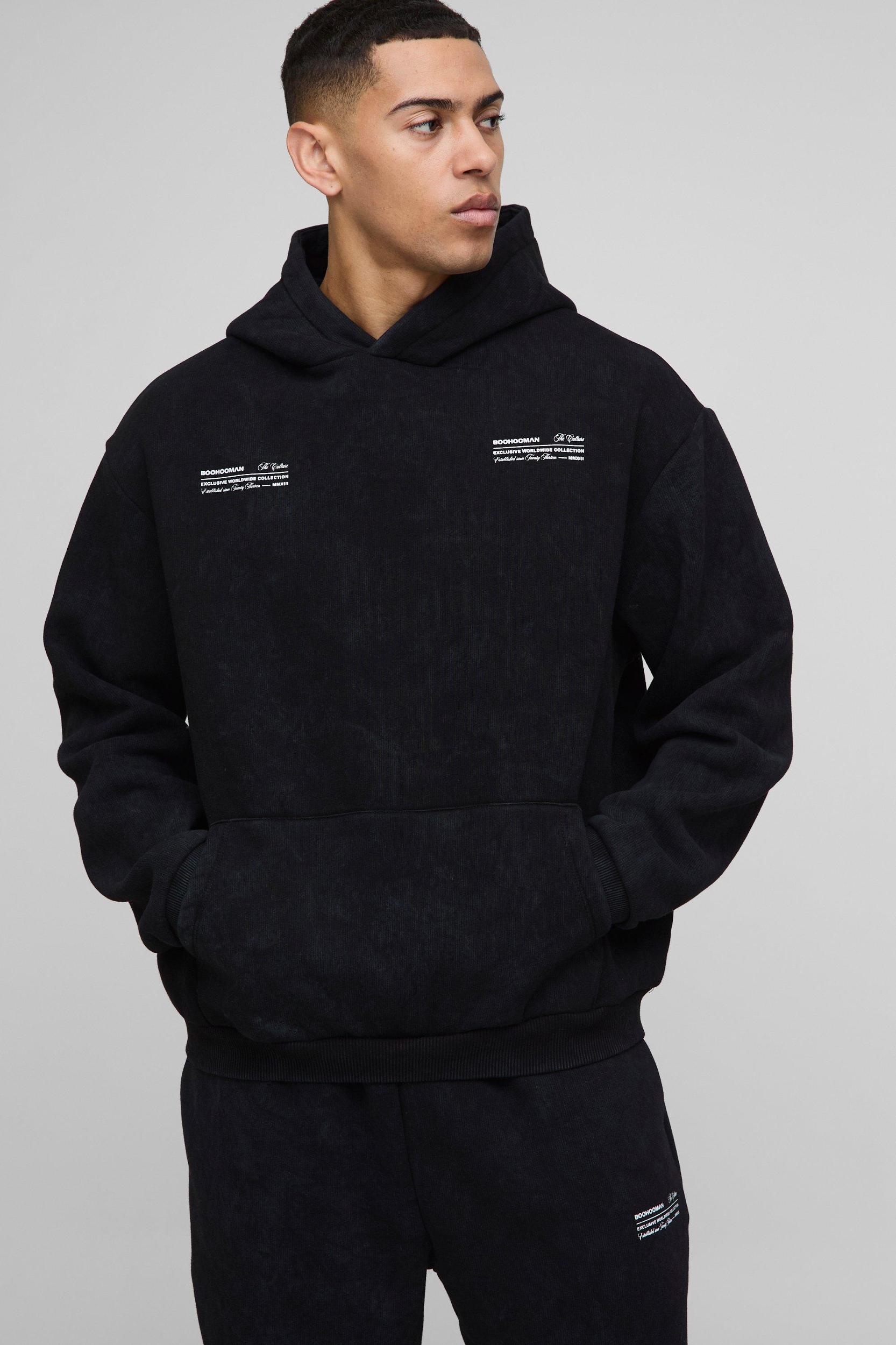 Oversized Boxy Man Wash Hooded Tracksuit | boohooMAN USA Product Image