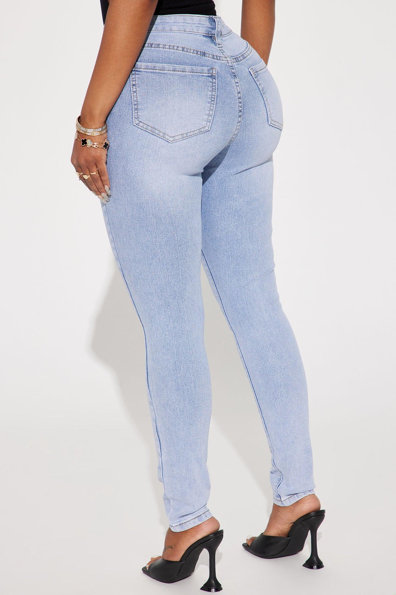 Malia Mid Rise Stretch Skinny Jeans - Light Wash Product Image