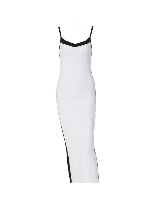 Contrast Back Split Bodycon Maxi Dress Product Image