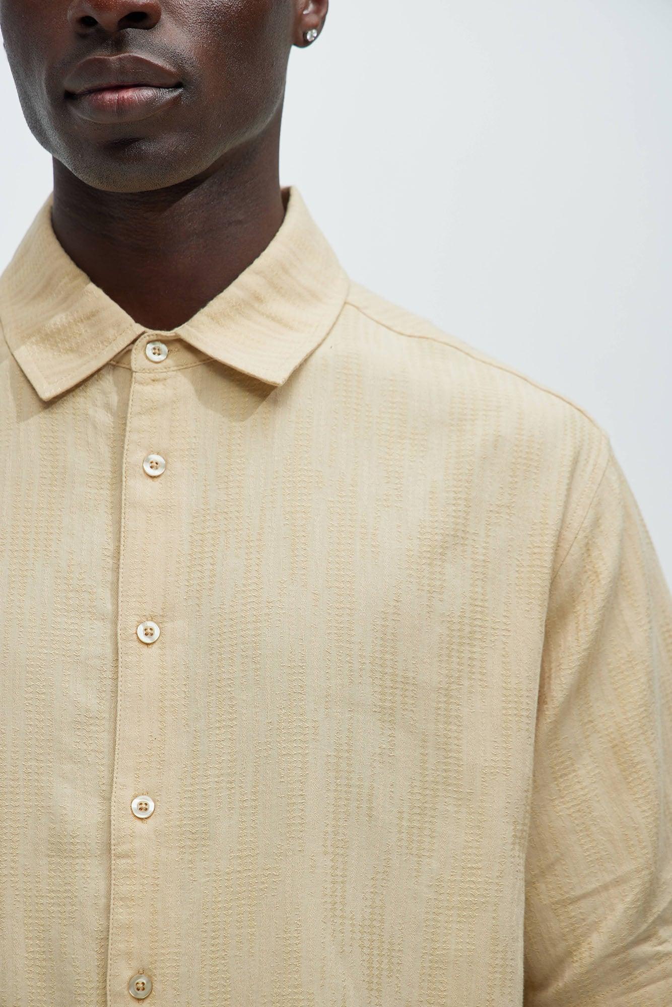 Up In The High Tide Linen Shirt - Tan Product Image