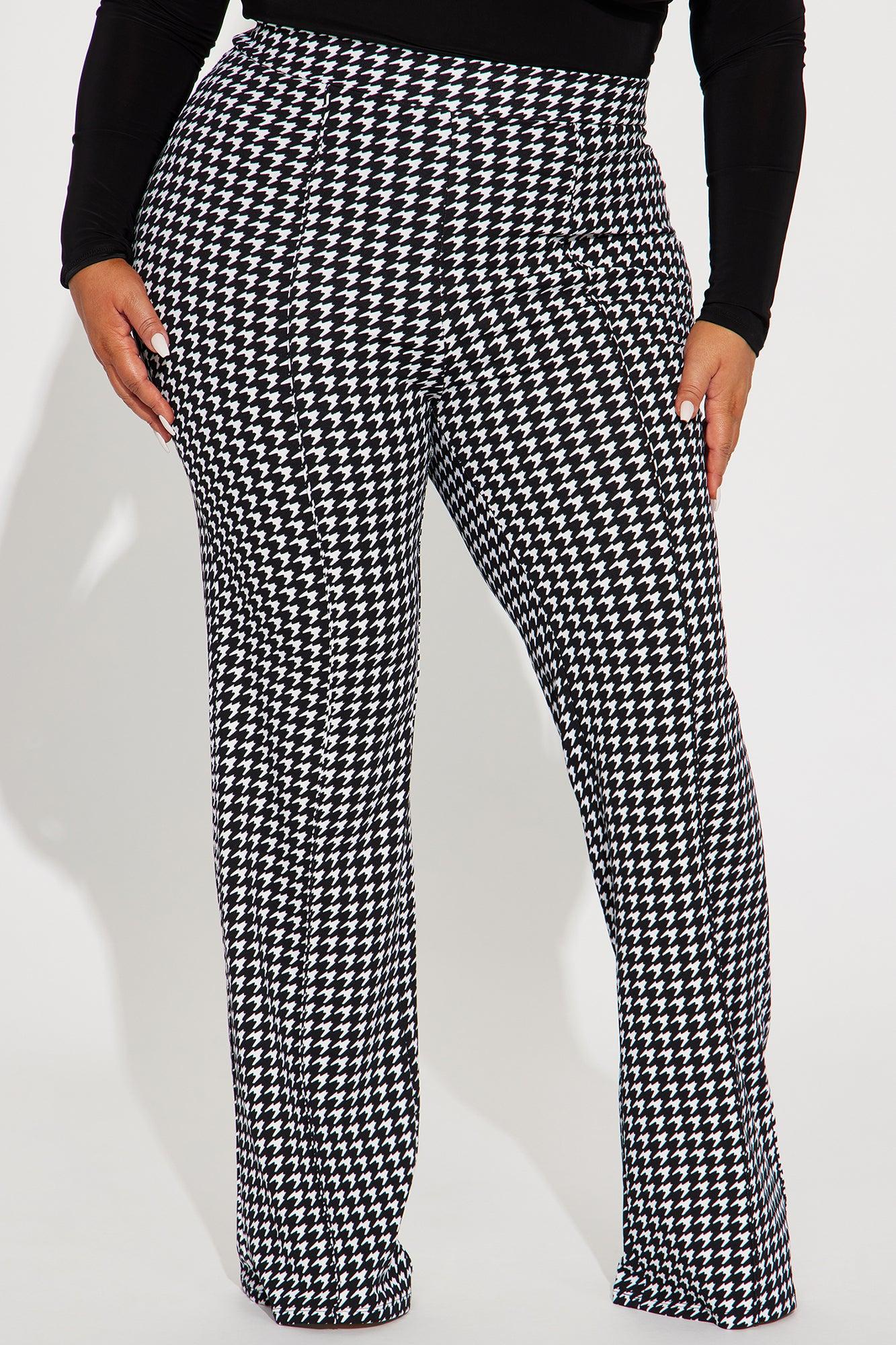 Victoria High Waist Dress Pant Houndstooth 35 - Black/White Product Image