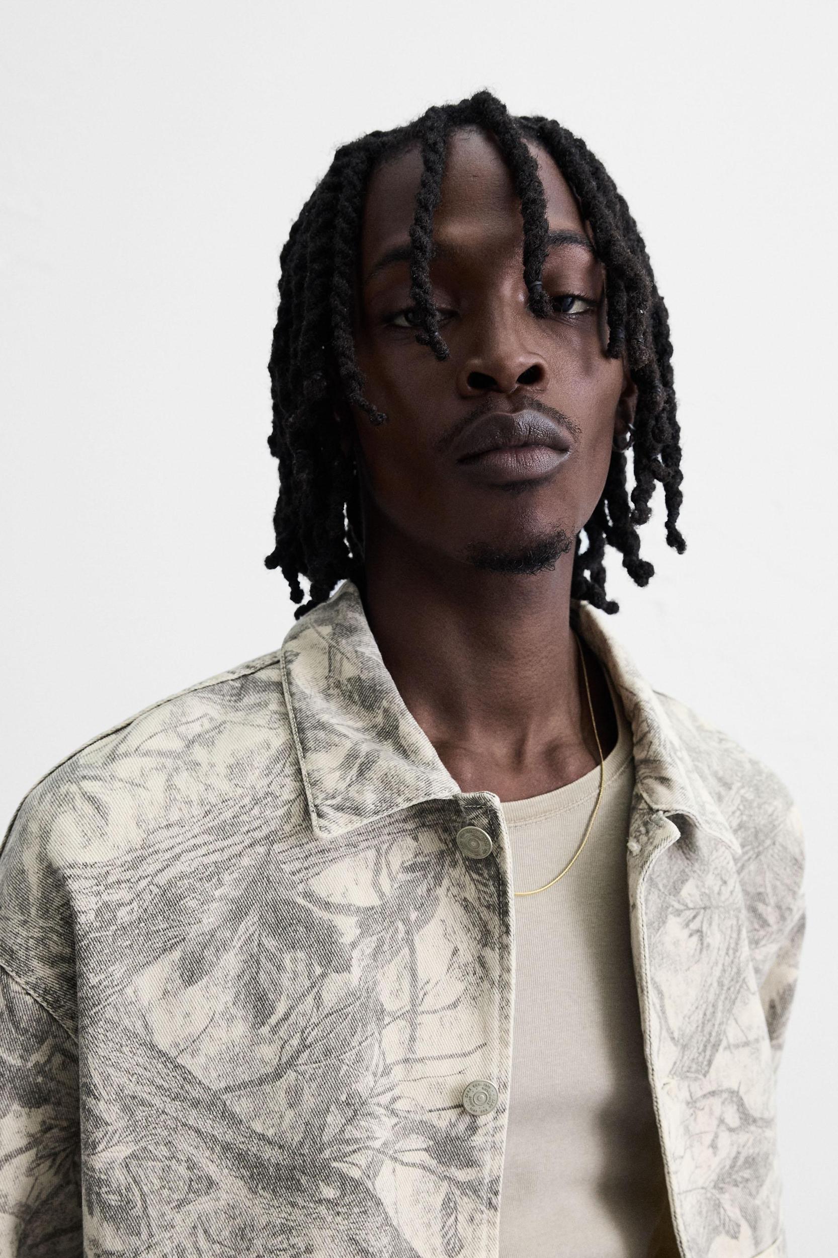 WASHED ABSTRACT PRINT OVERSHIRT Product Image