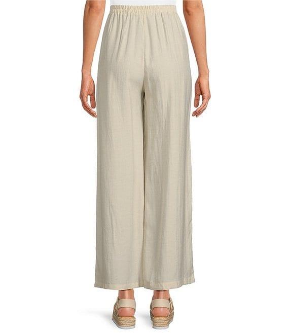 Blu Pepper Tie Cinch Elastic Waist Flat Front Full Length Pull-On Pants Product Image