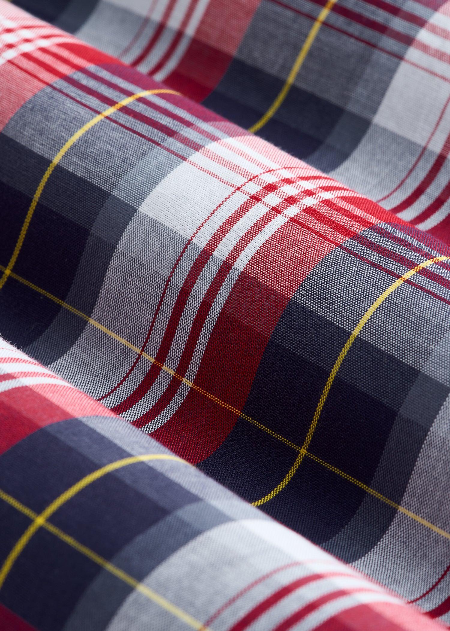 Woven Pajama Pants for Tall Men in Dark Blue & Red Plaid Male Product Image