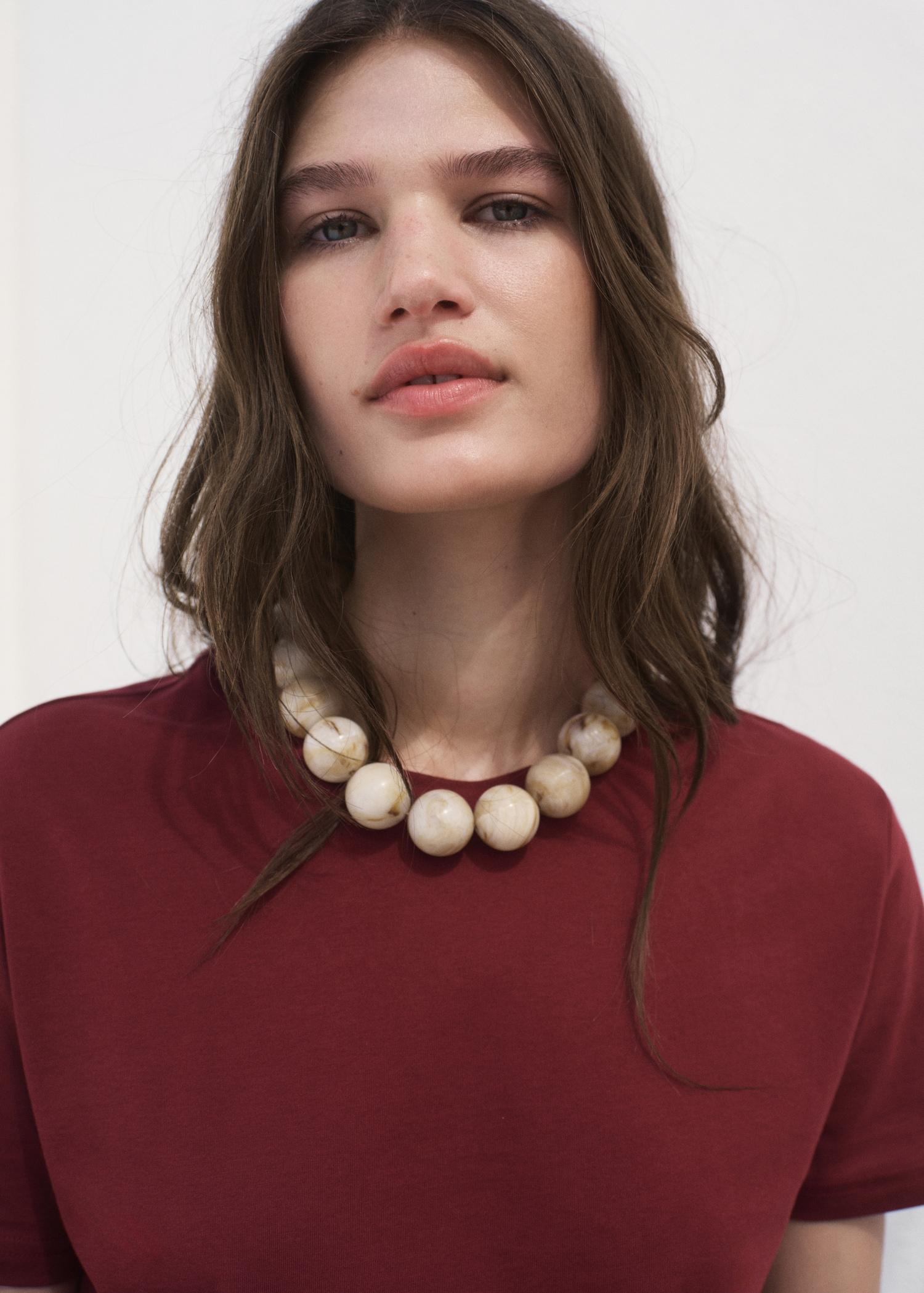 Cotton short-sleeved t-shirt - Women | MANGO USA Product Image